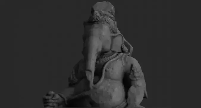 Low Poly PBR Ganesha Statue Low-poly 3D model