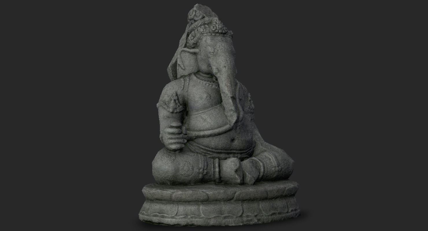 Low Poly PBR Ganesha Statue Low-poly 3D model_1