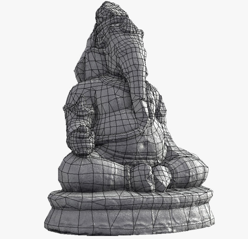 Low Poly PBR Ganesha Statue Low-poly 3D model_5