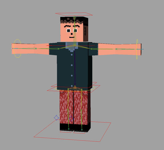   Mine craft style low poly rigged character for games  Low-poly 3D model
