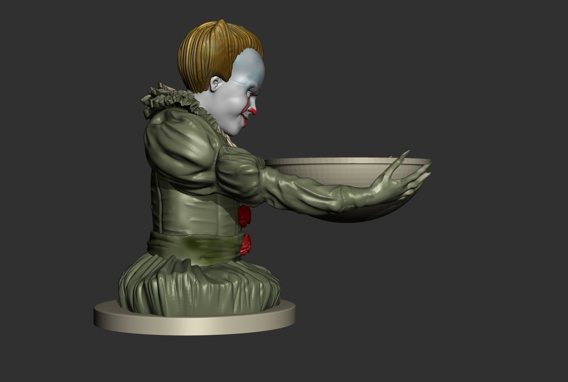 Pennywise IT 2017 Halloween Candy Holder 3D Printable model 3D print model_2