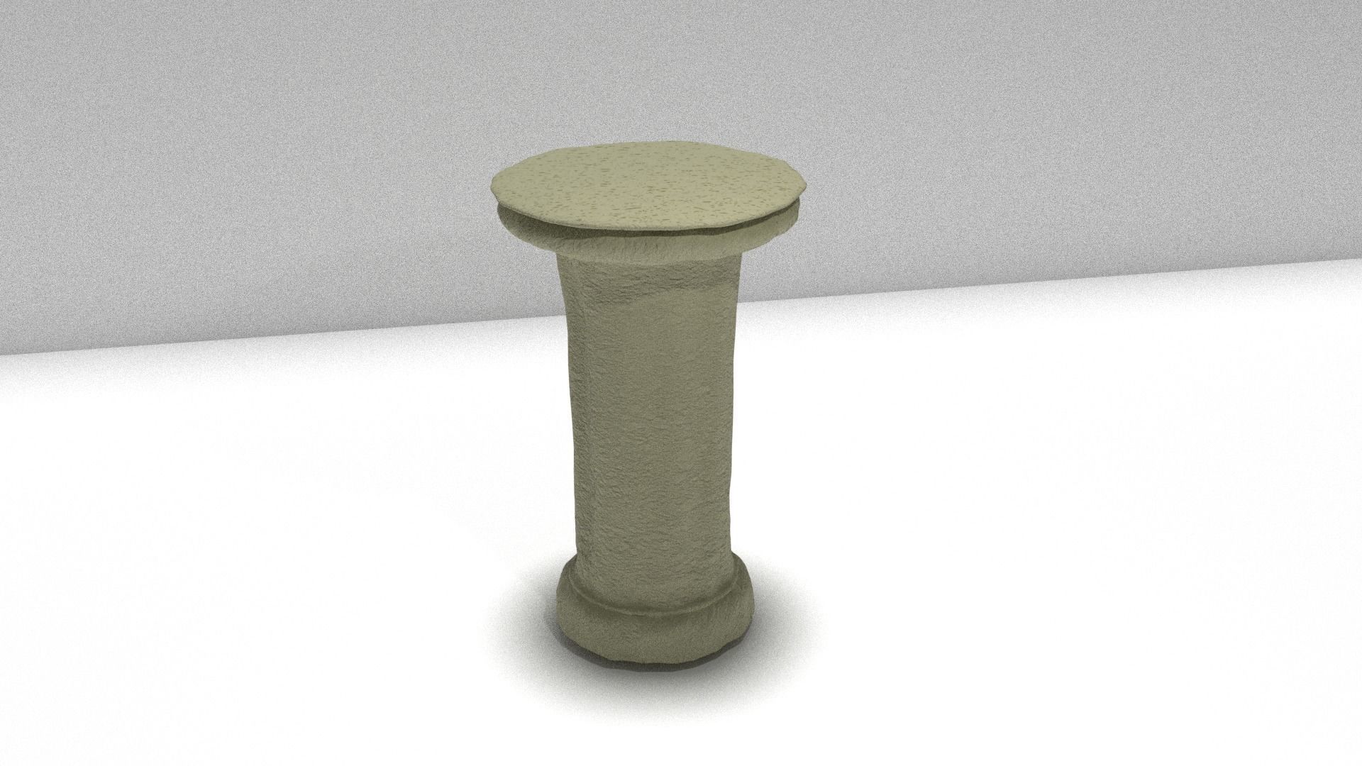 Pedestal stone column Low-poly 3D model_4
