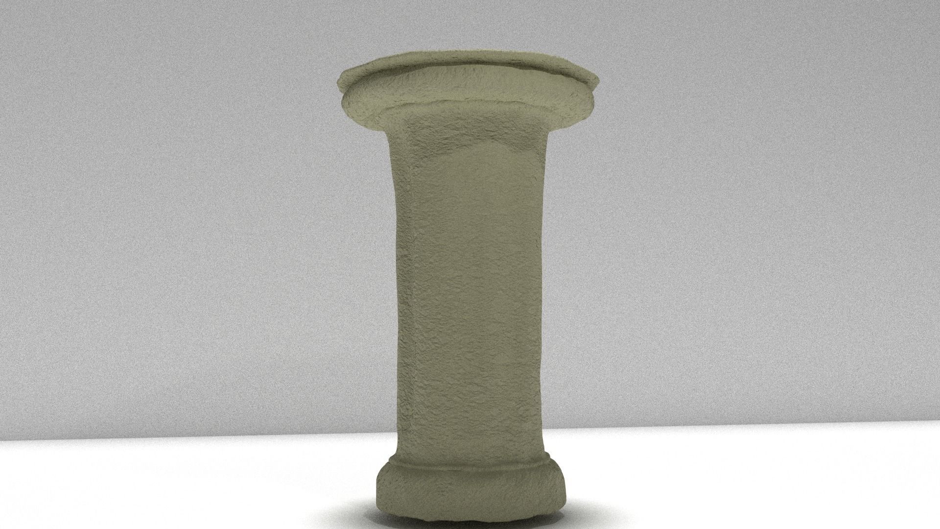 Pedestal stone column Low-poly 3D model_0