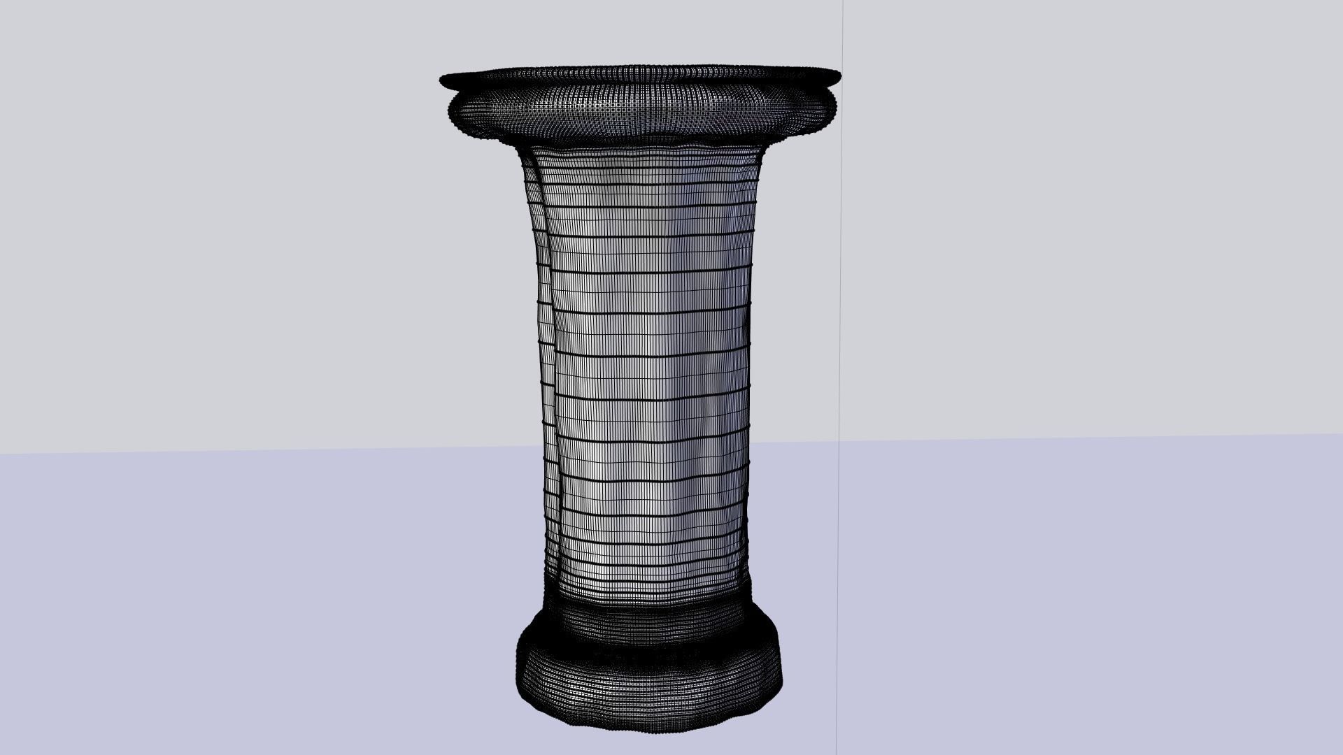 Pedestal stone column Low-poly 3D model_3