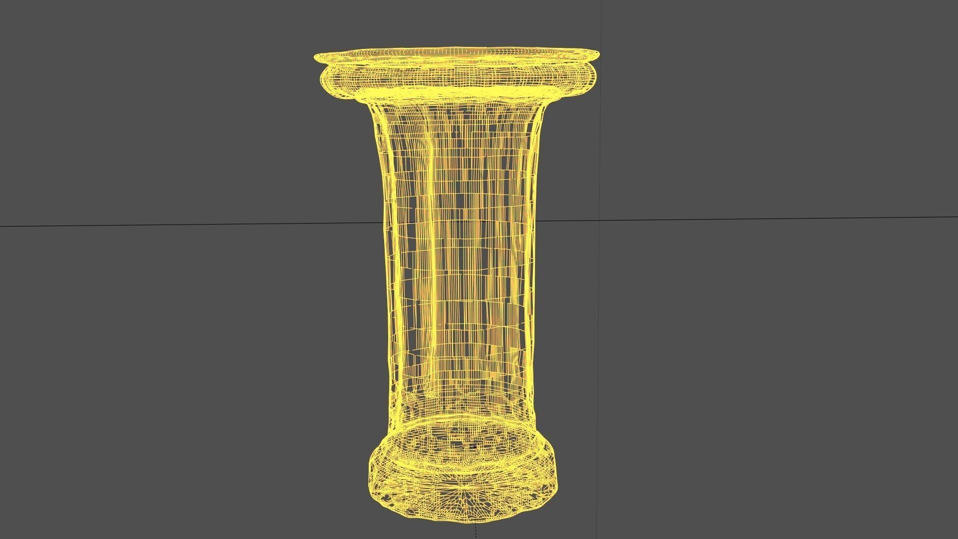 Pedestal stone column Low-poly 3D model_2