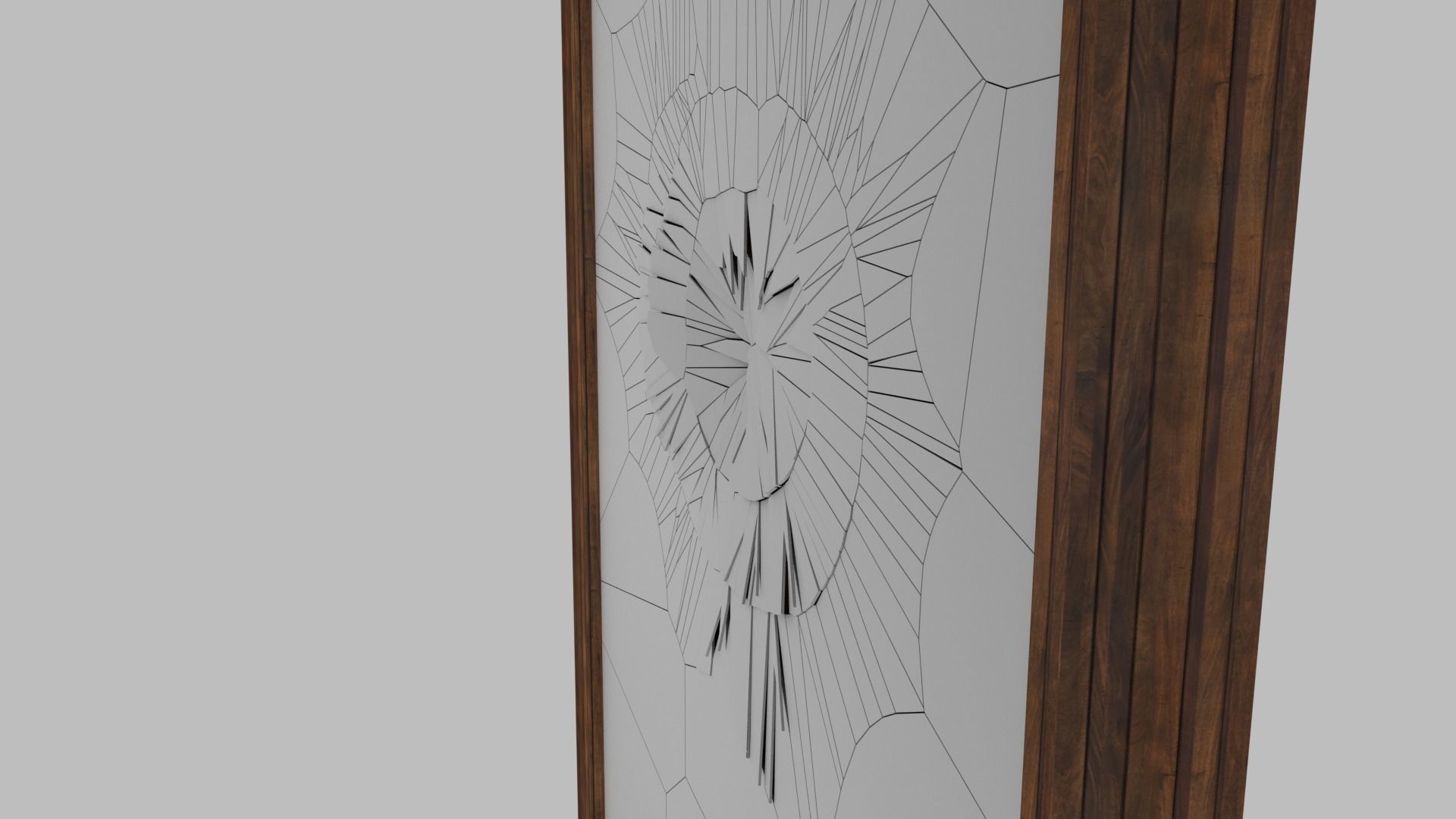 broken mirror Low-poly 3D model_1