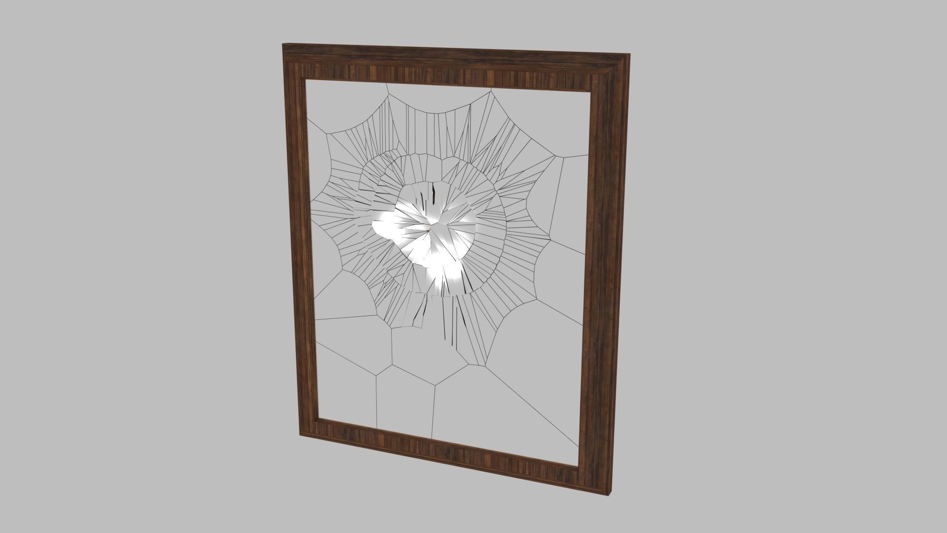 broken mirror Low-poly 3D model_3