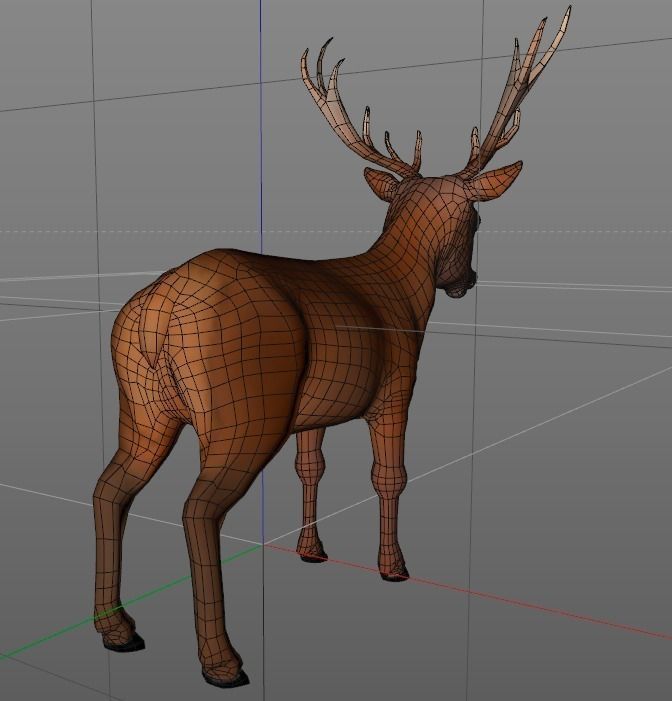 Deer or Doe Low-poly 3D model_6