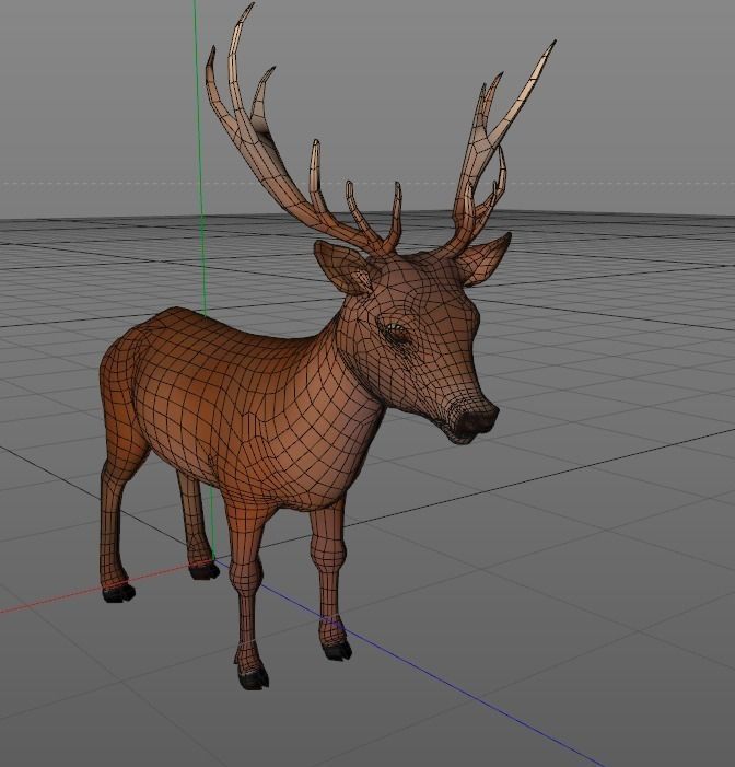 Deer or Doe Low-poly 3D model_5