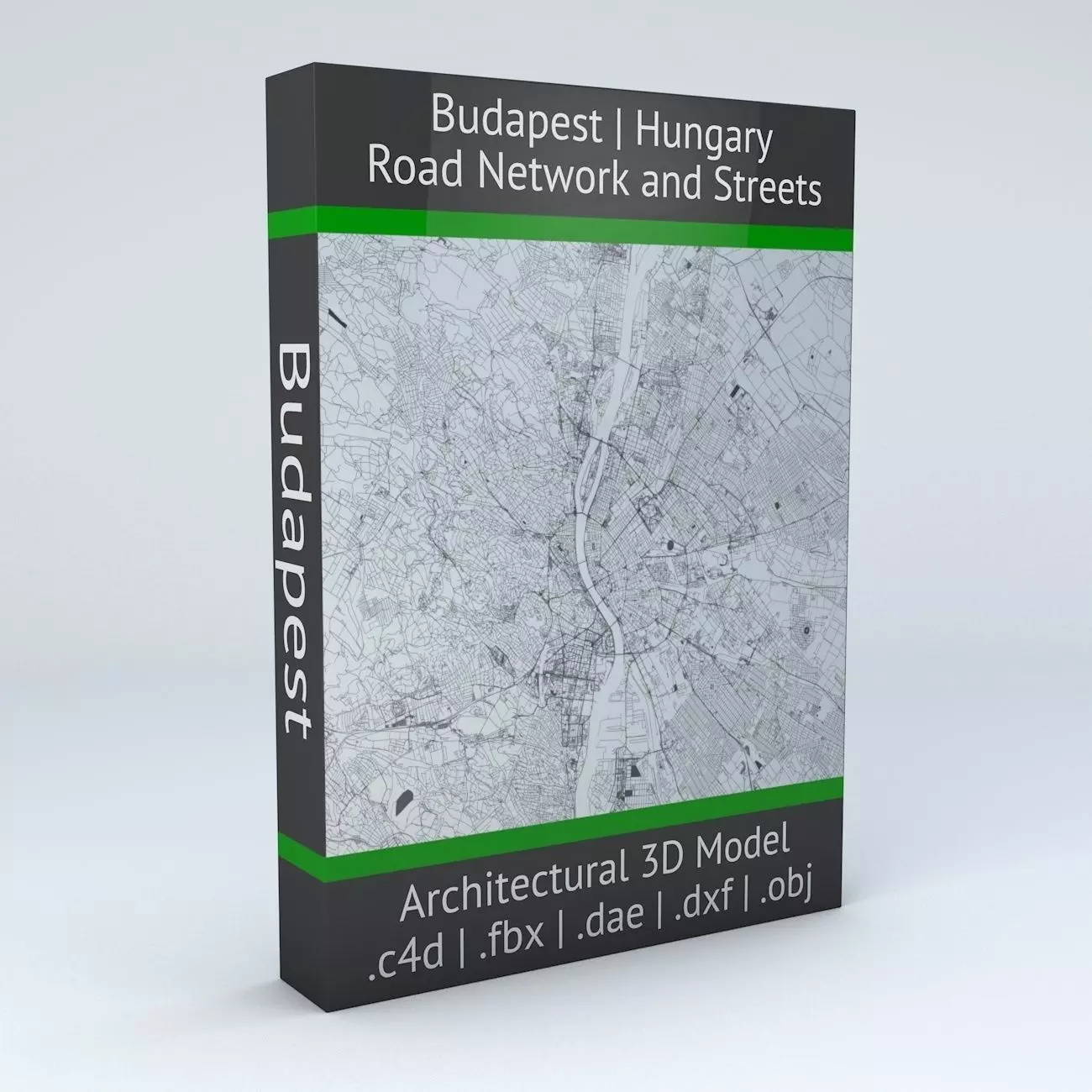 Budapest Road Network and Streets 3D model_0