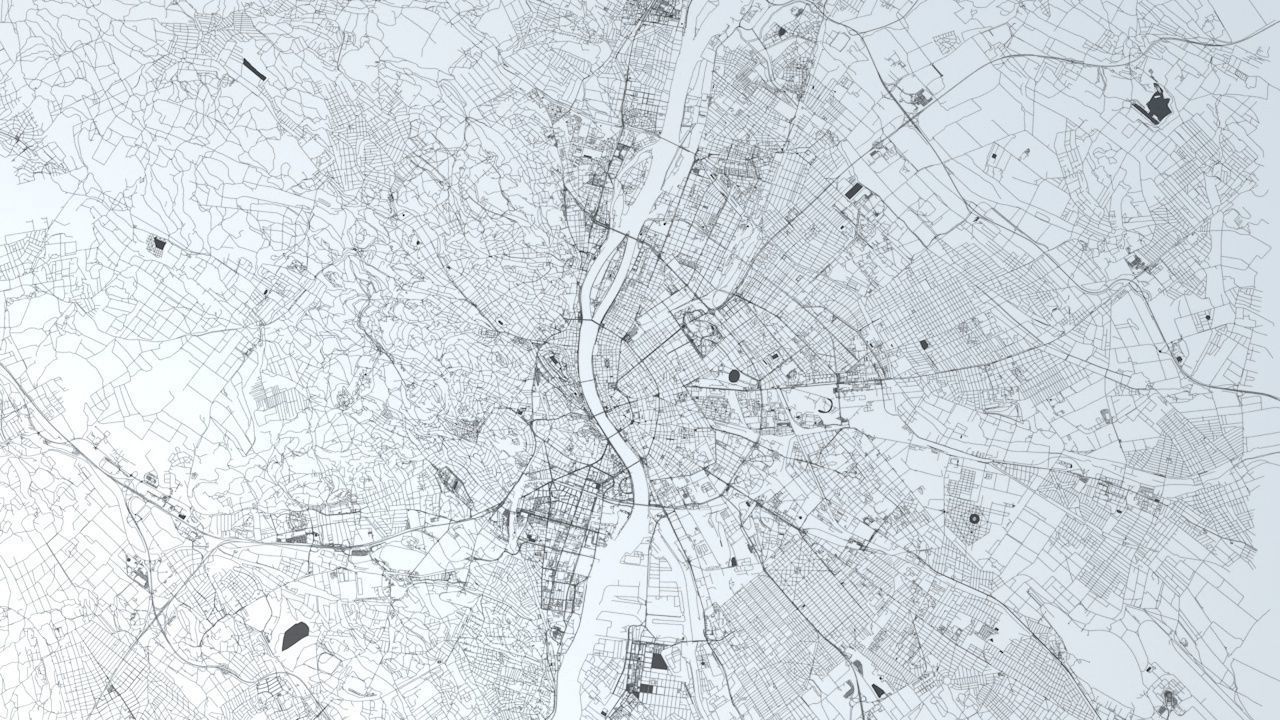 Budapest Road Network and Streets 3D model_1