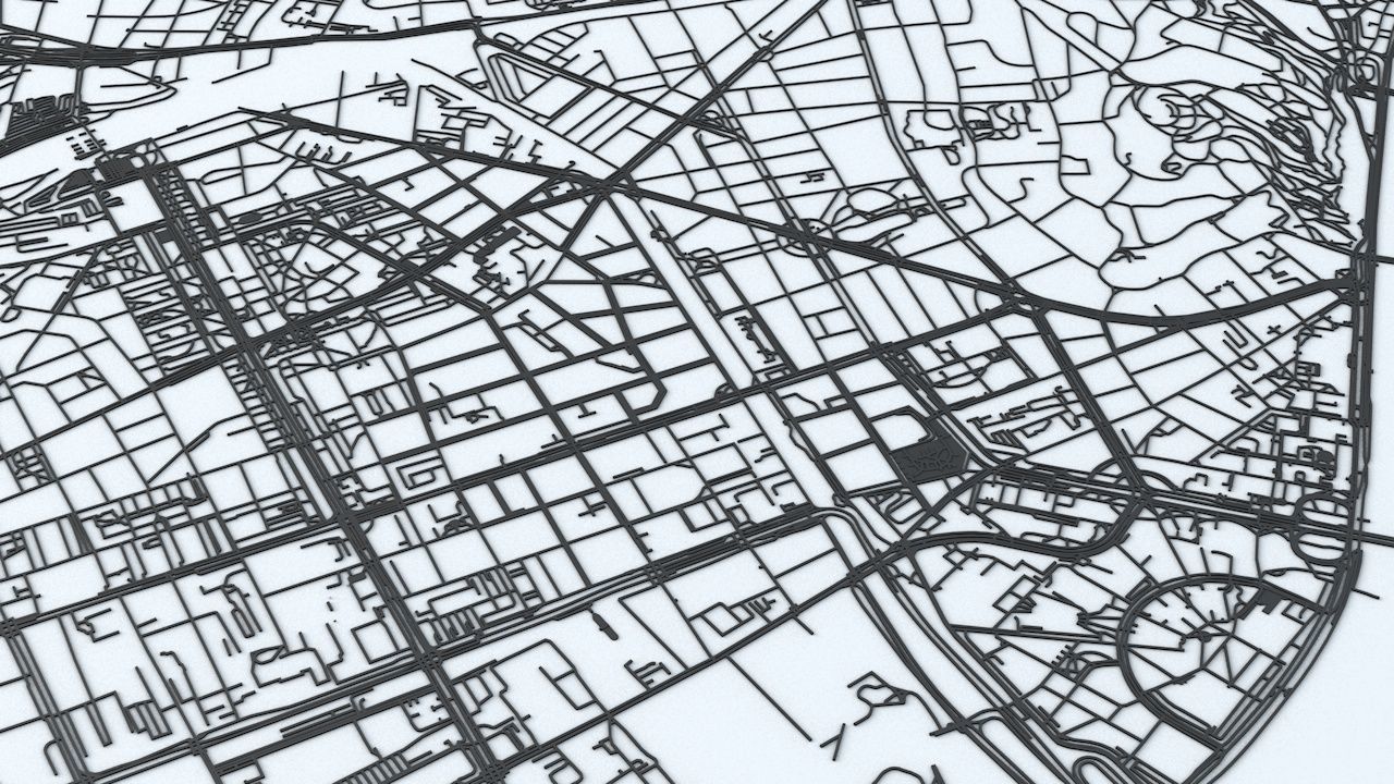 Budapest Road Network and Streets 3D model_6