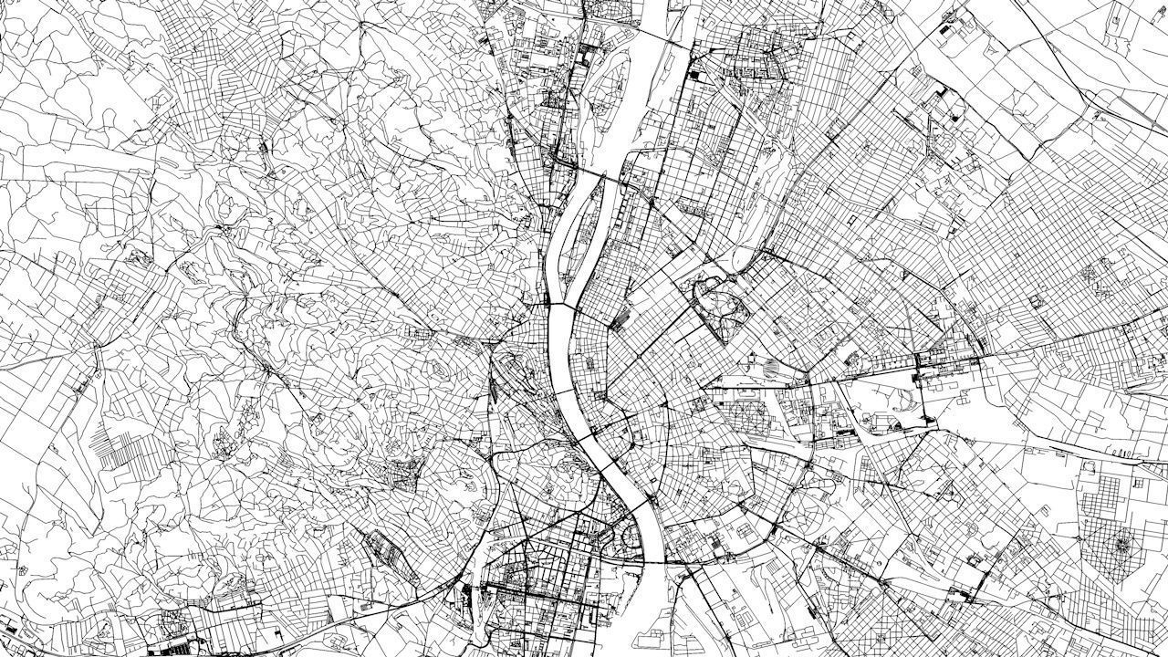 Budapest Road Network and Streets 3D model_9