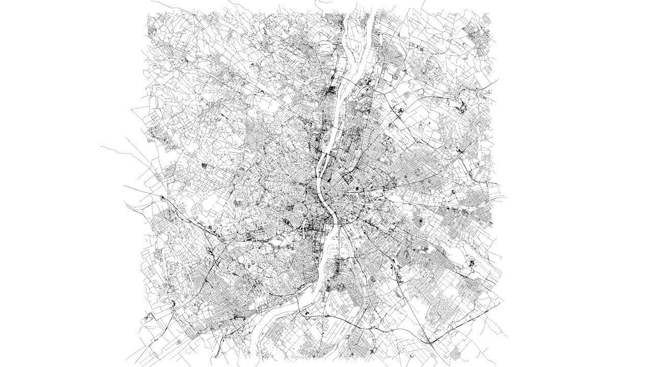 Budapest Road Network and Streets 3D model_8