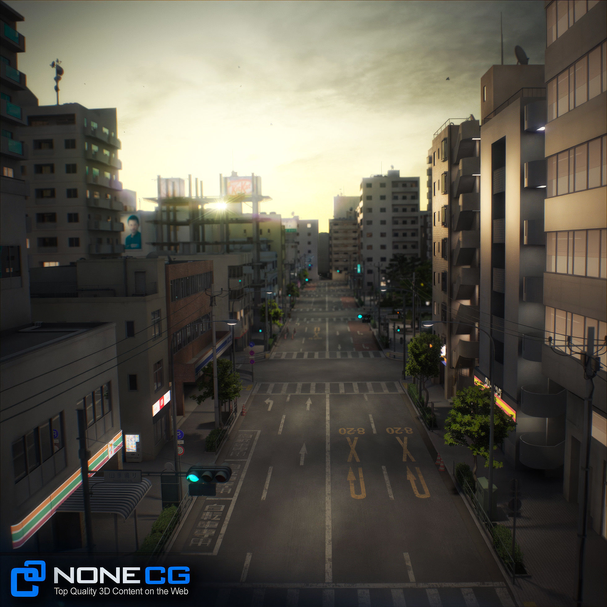 Japan - 8 blocks - 34 Buildings 3D model_15