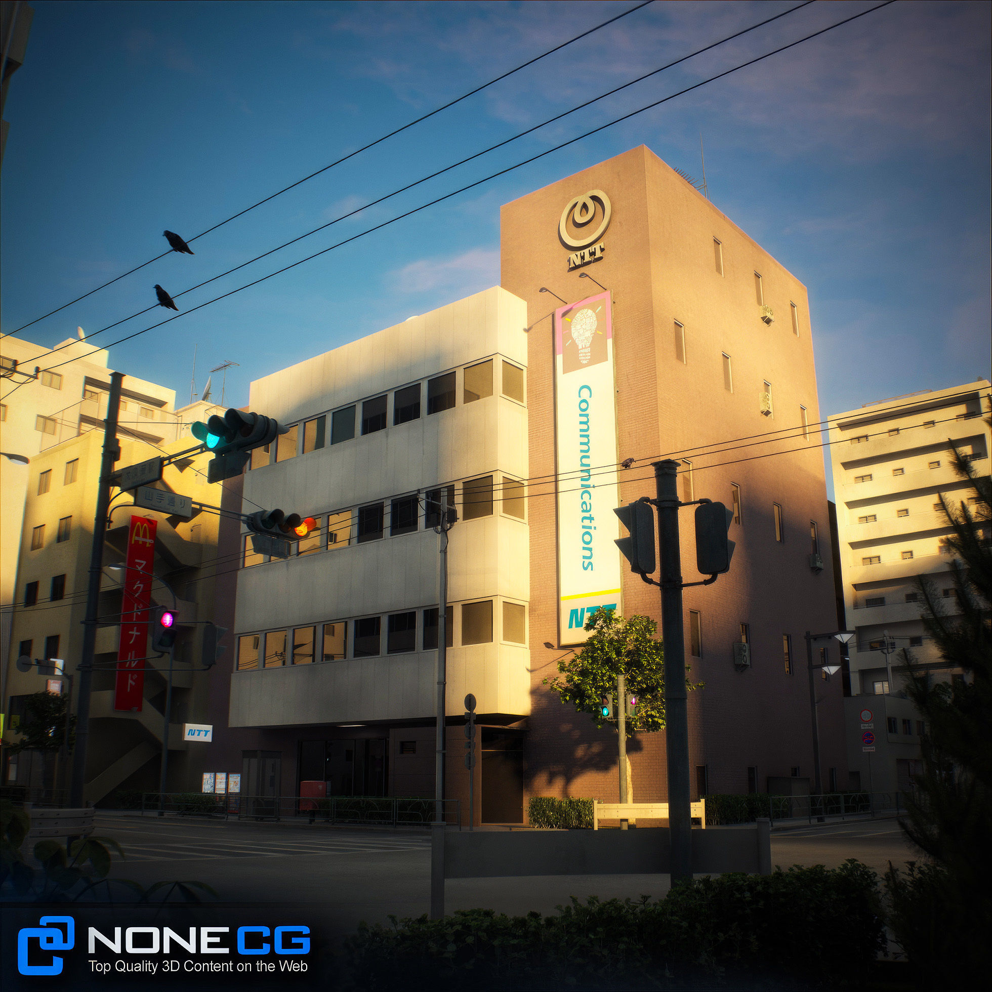 Japan - 8 blocks - 34 Buildings 3D model_12