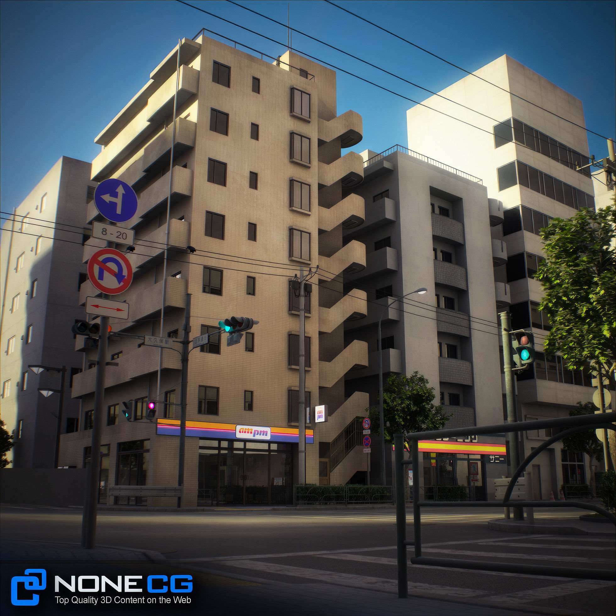 Japan - 8 blocks - 34 Buildings 3D model_63