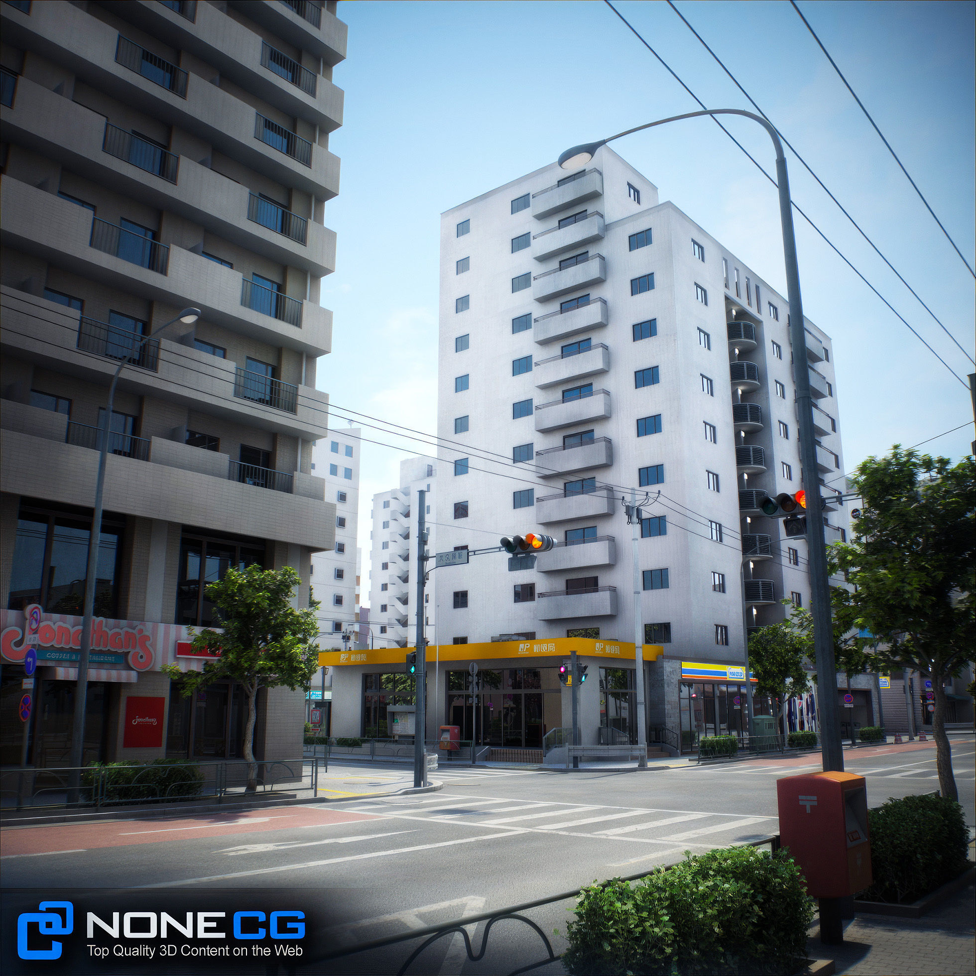 Japan - 8 blocks - 34 Buildings 3D model_111