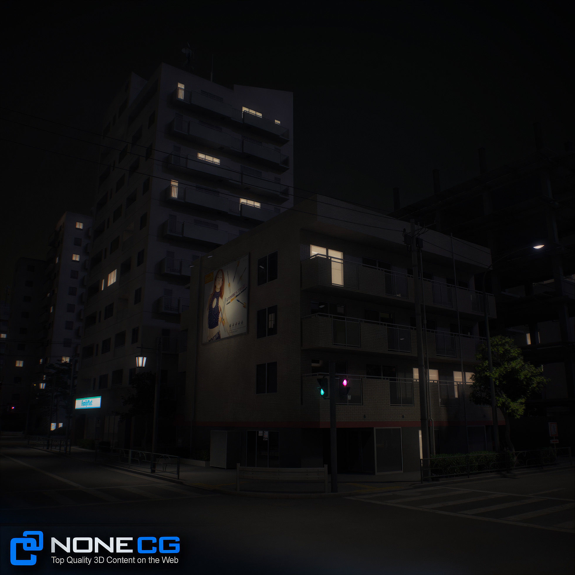 Japan - 8 blocks - 34 Buildings 3D model_38