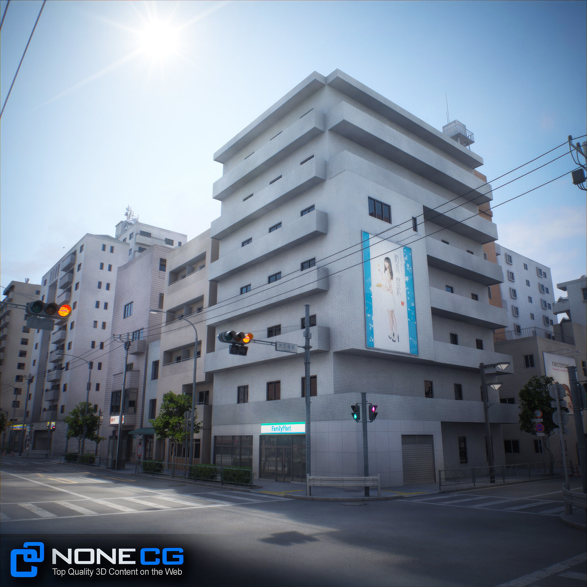Japan - 8 blocks - 34 Buildings 3D model_100