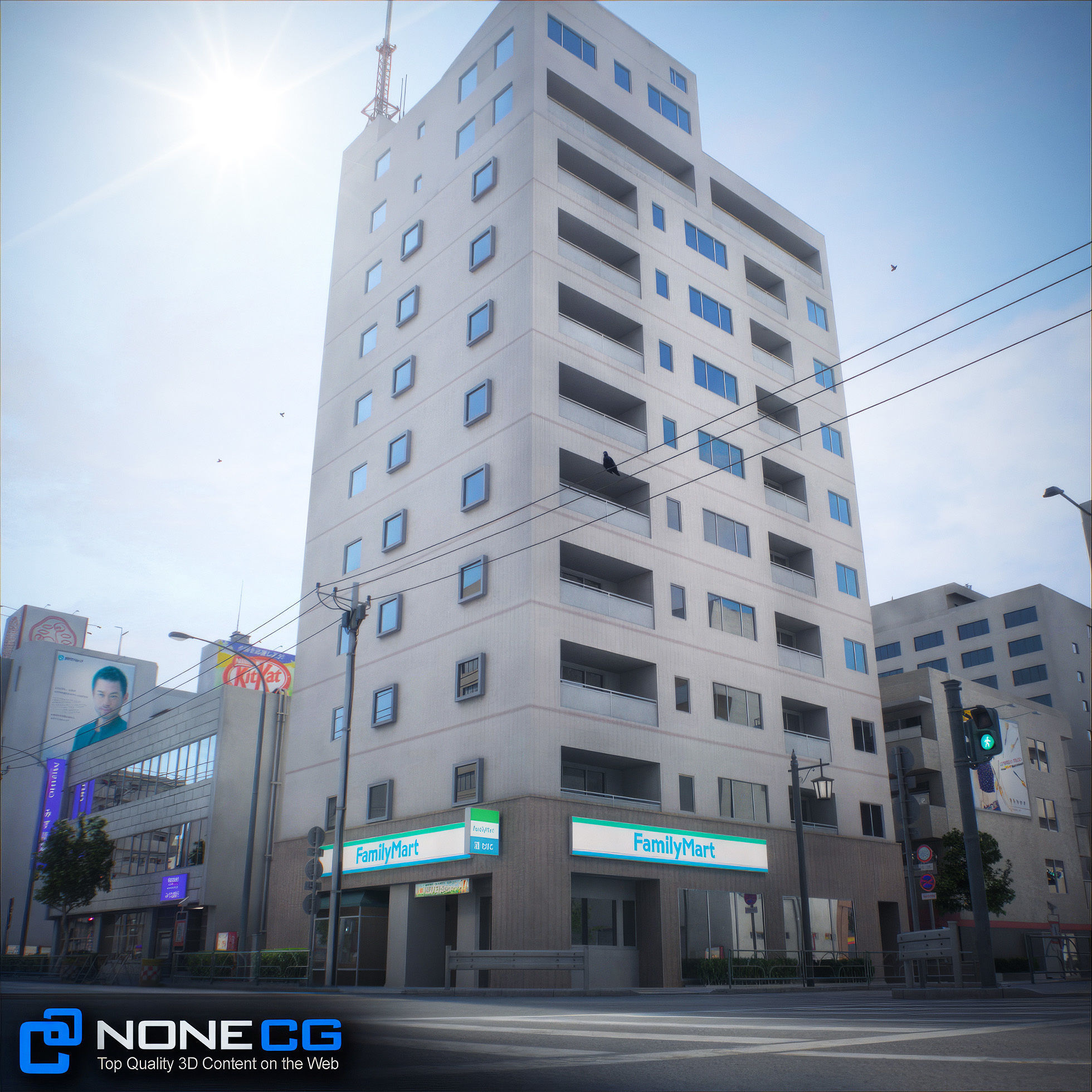 Japan - 8 blocks - 34 Buildings 3D model_121