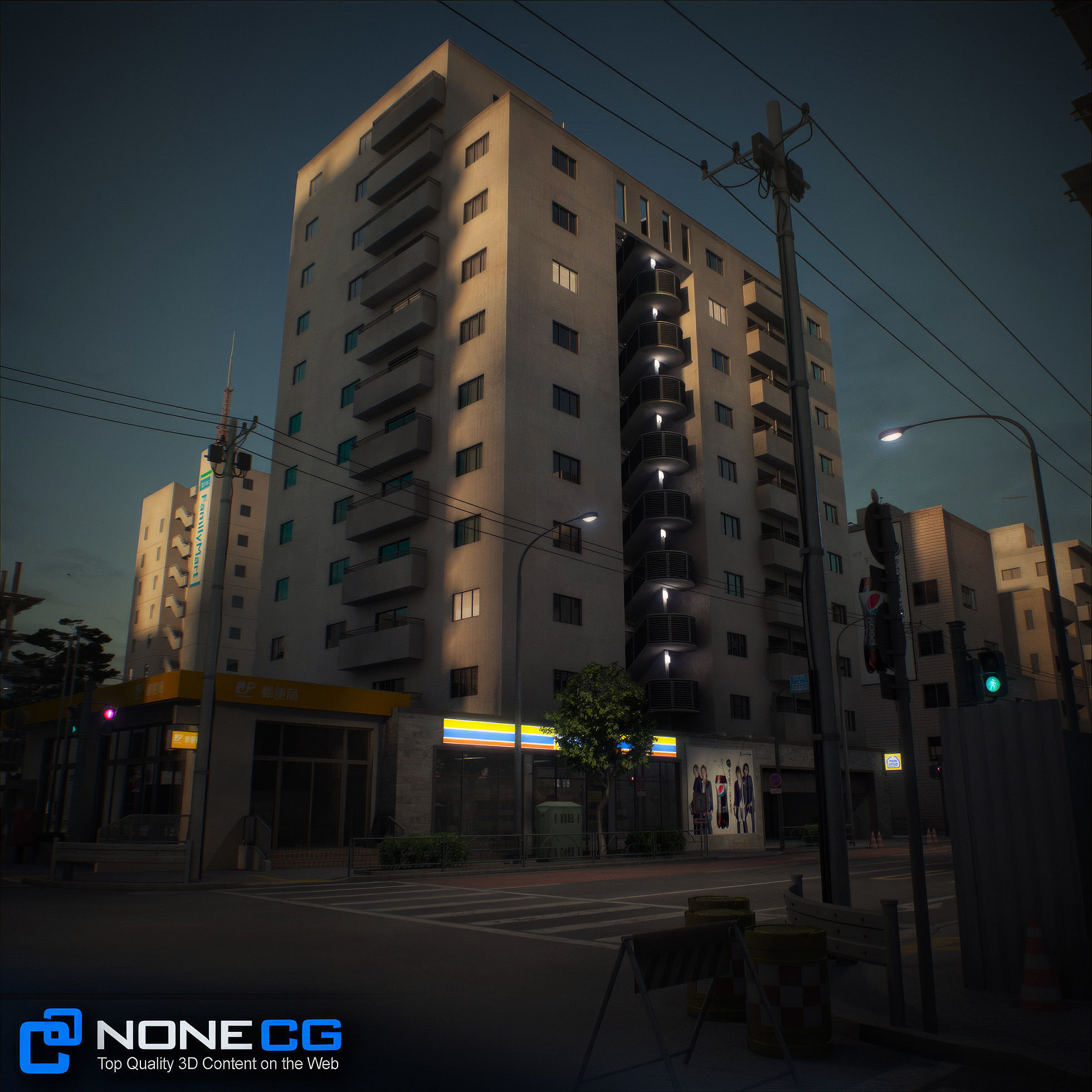 Japan - 8 blocks - 34 Buildings 3D model_96