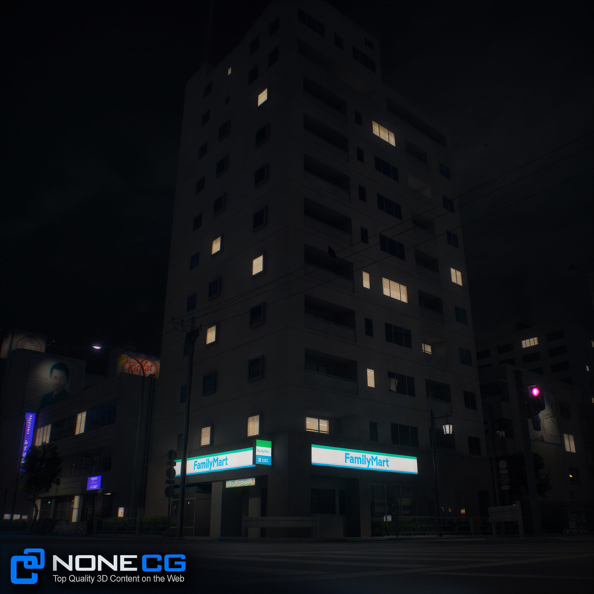 Japan - 8 blocks - 34 Buildings 3D model_122
