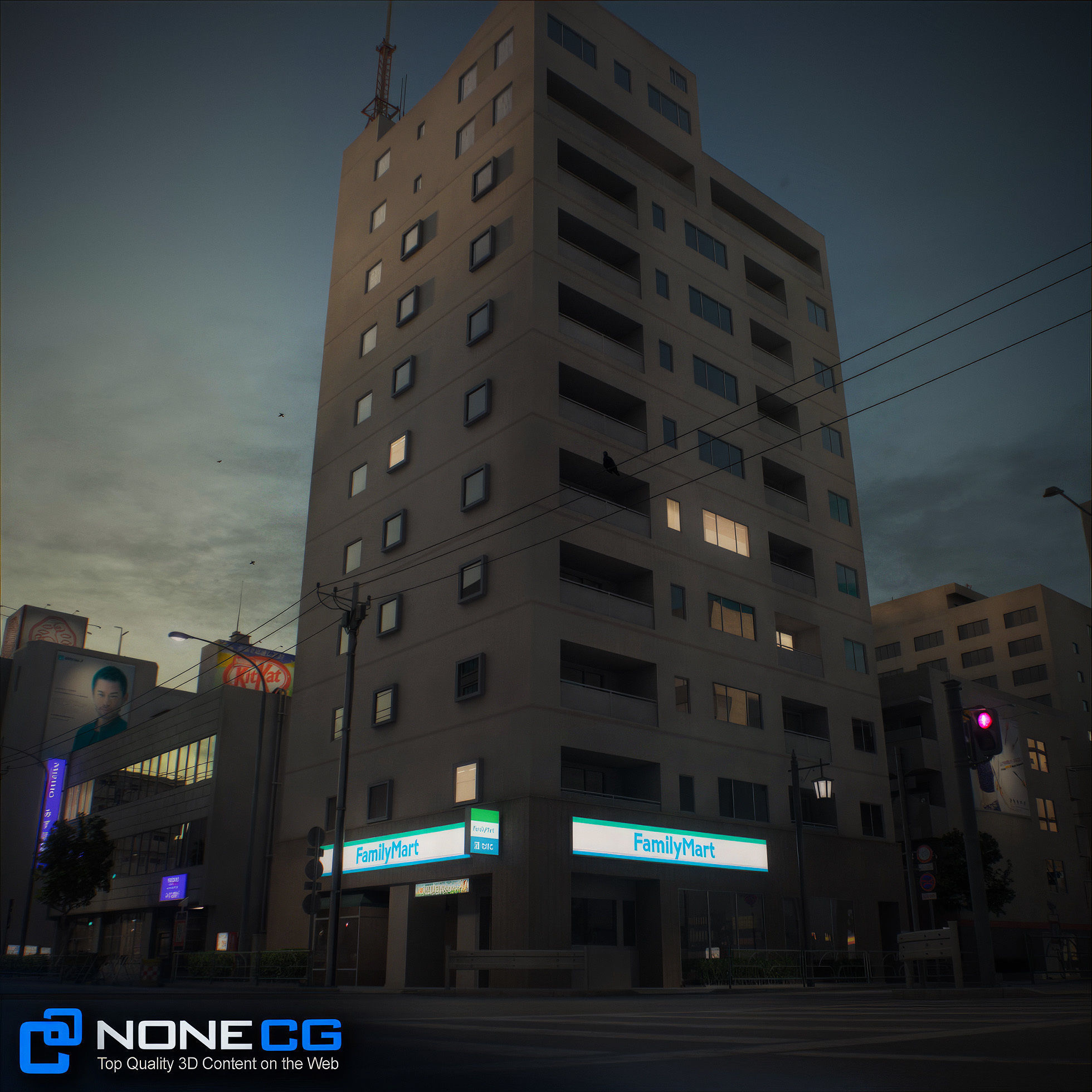 Japan - 8 blocks - 34 Buildings 3D model_120