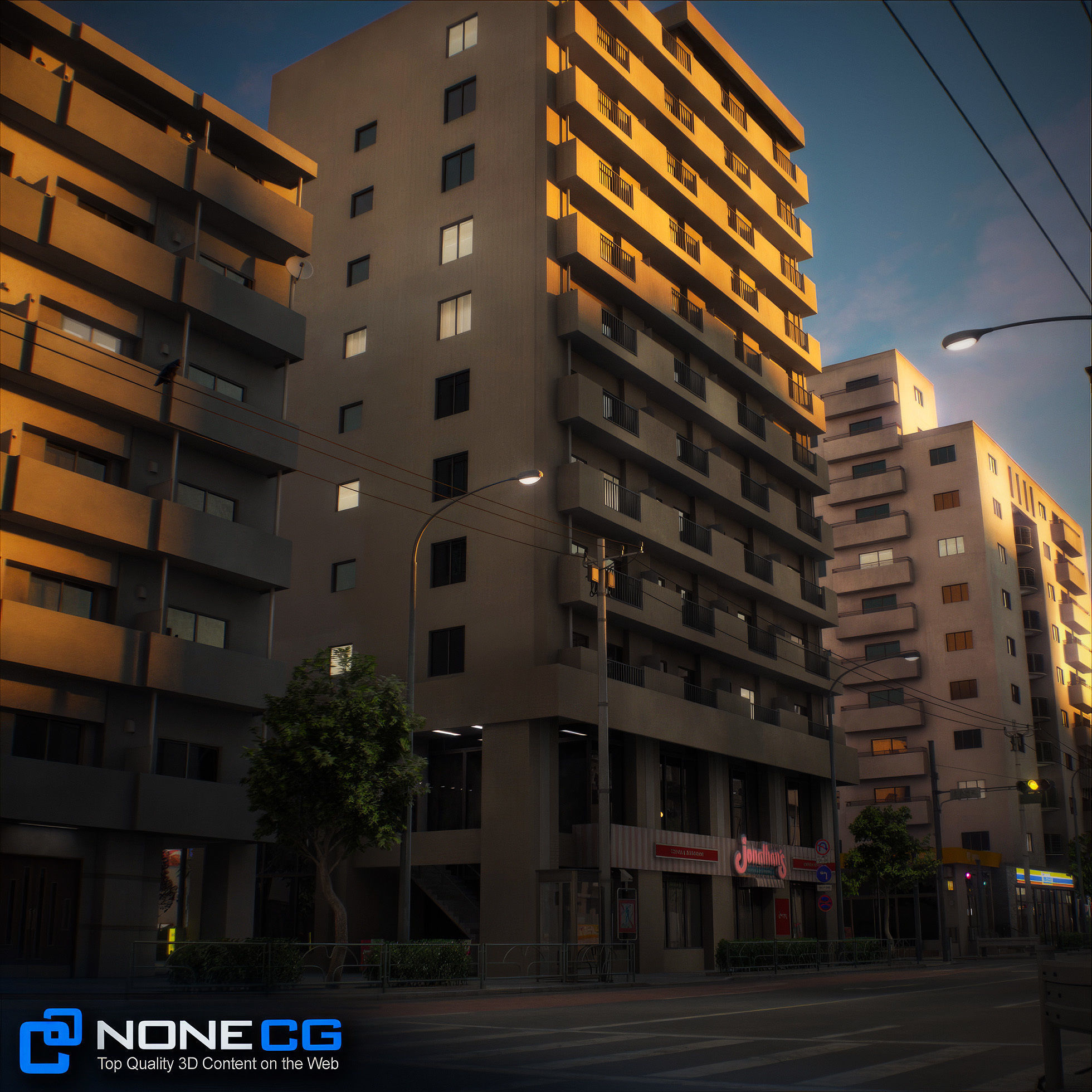 Japan - 8 blocks - 34 Buildings 3D model_78