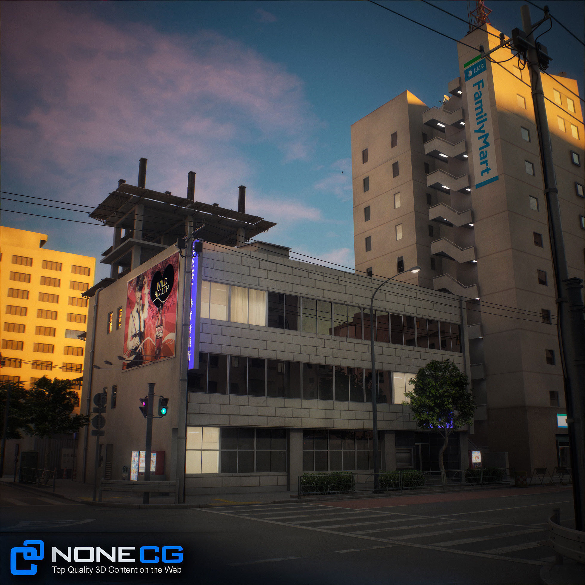 Japan - 8 blocks - 34 Buildings 3D model_118