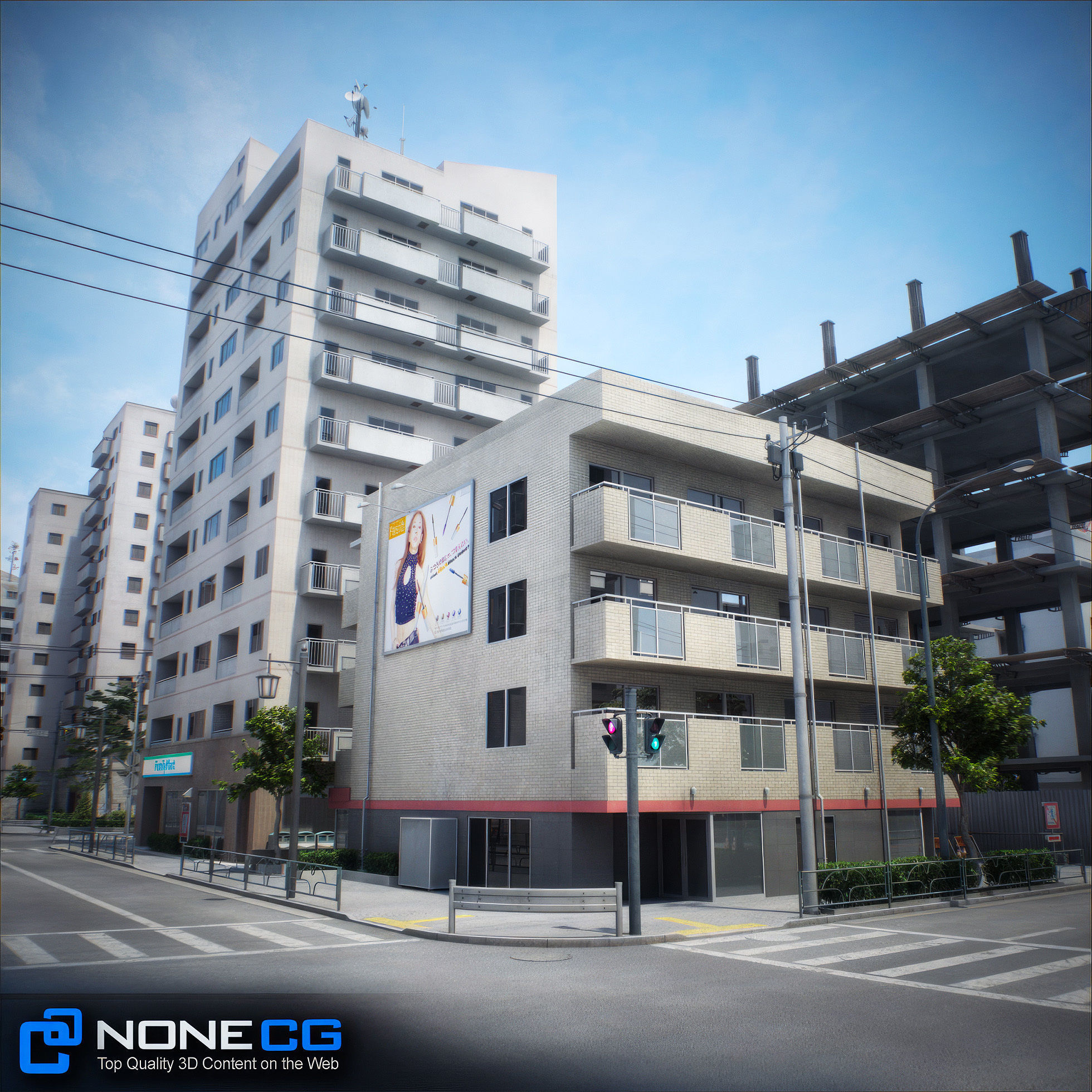 Japan - 8 blocks - 34 Buildings 3D model_36