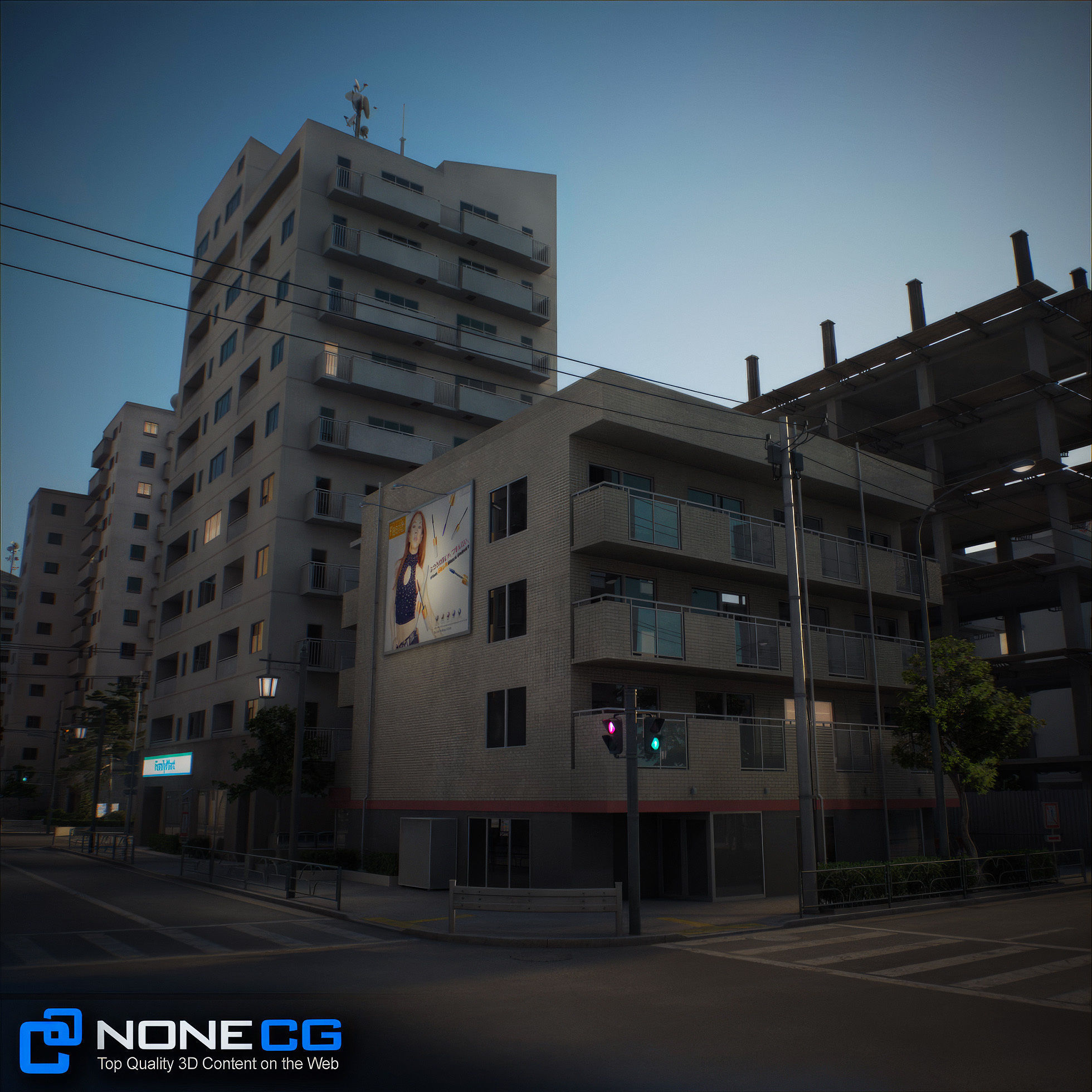 Japan - 8 blocks - 34 Buildings 3D model_35