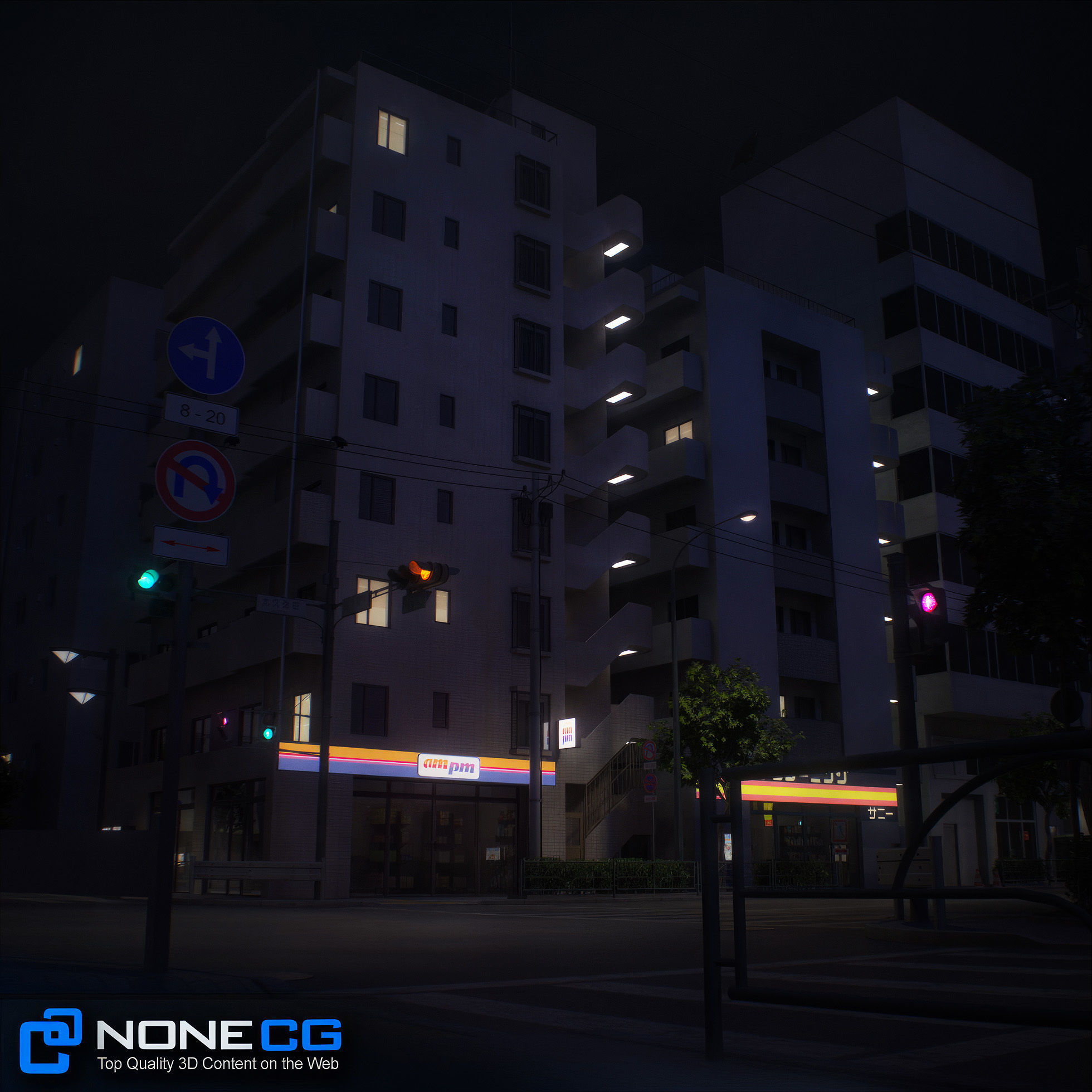 Japan - 8 blocks - 34 Buildings 3D model_64