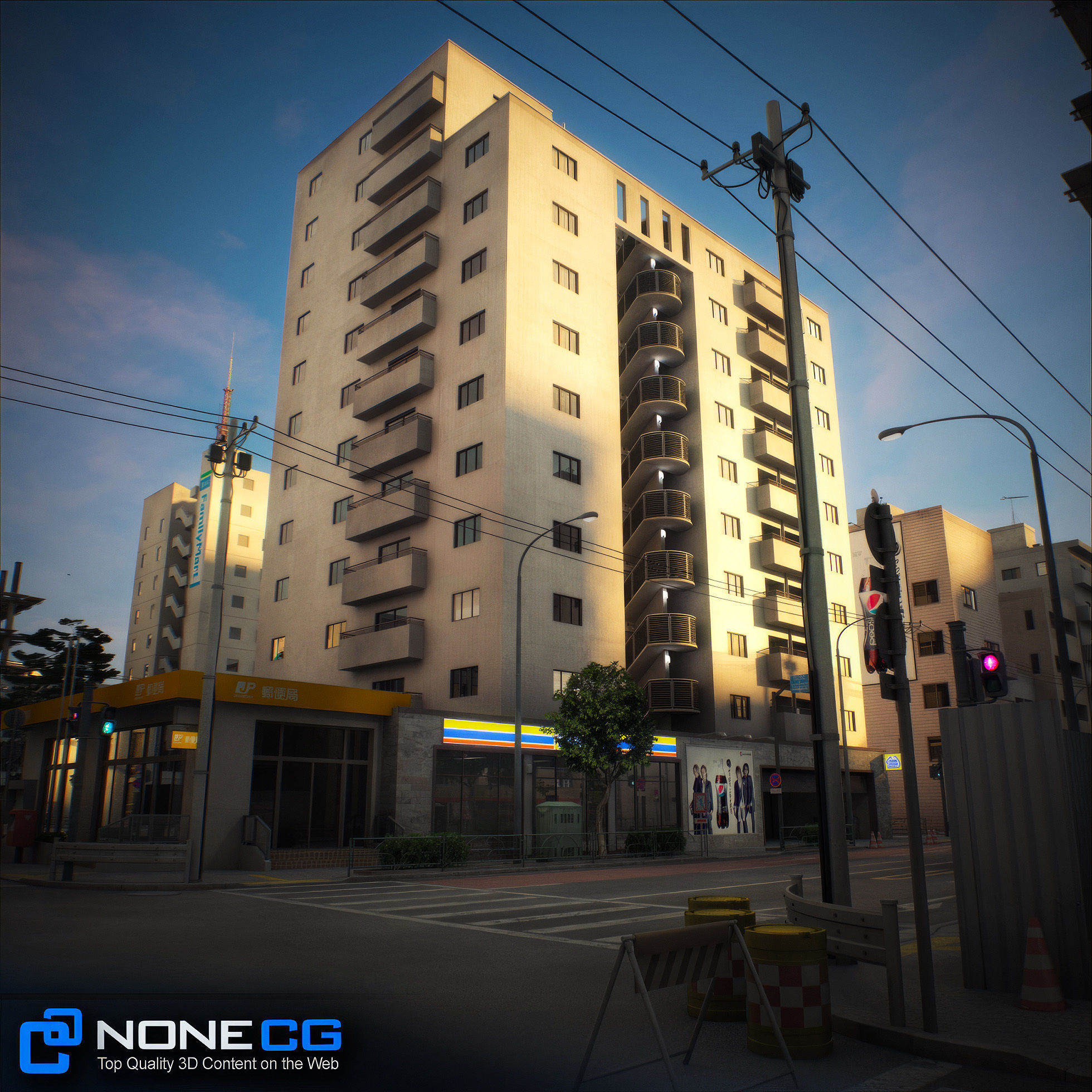 Japan - 8 blocks - 34 Buildings 3D model_97