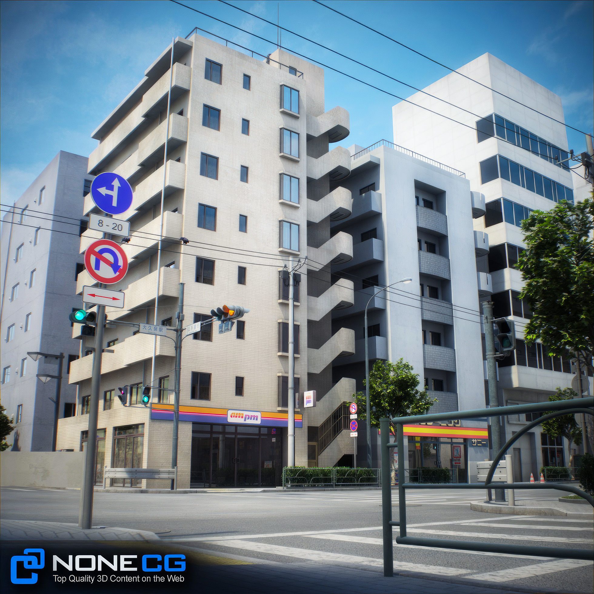 Japan - 8 blocks - 34 Buildings 3D model_62