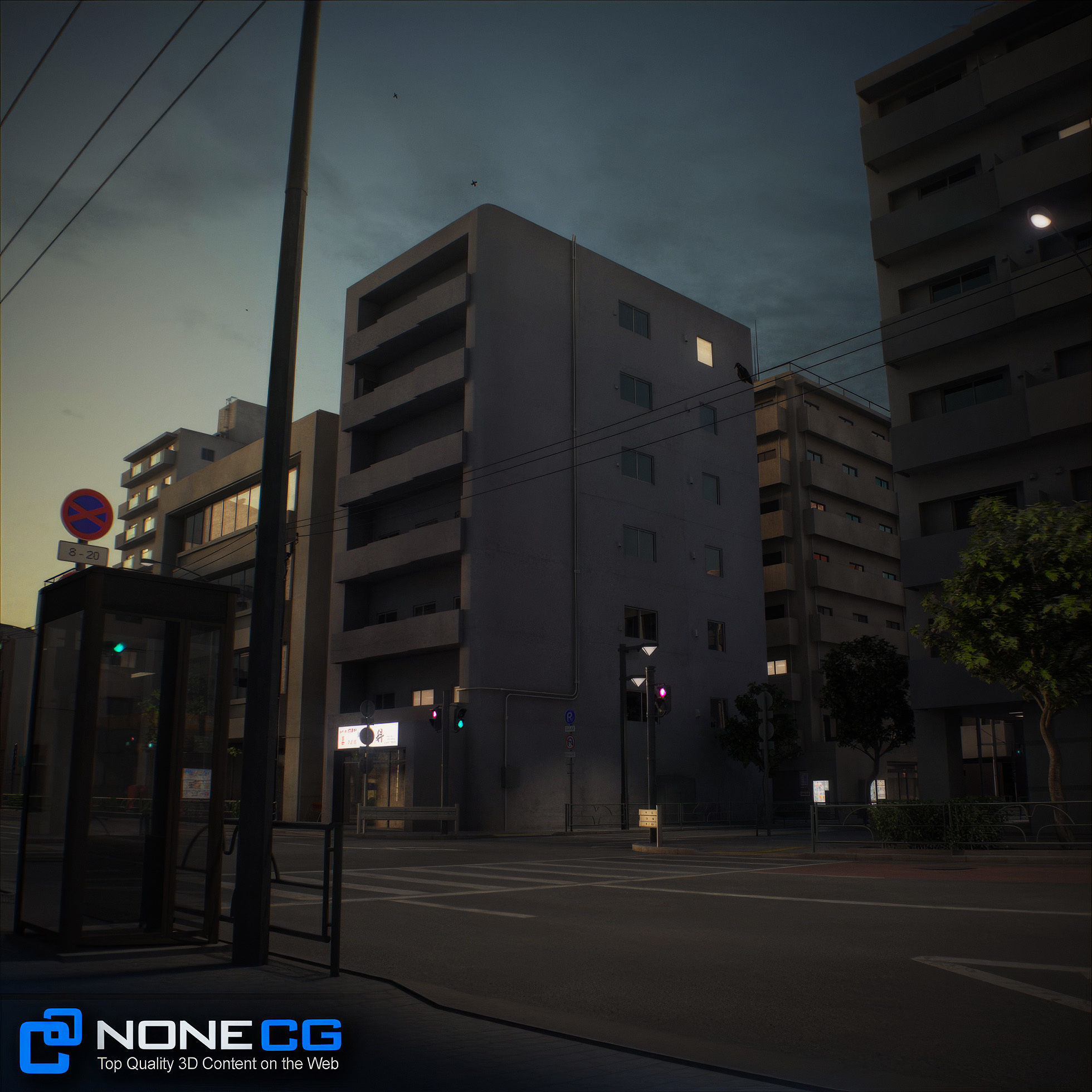 Japan - 8 blocks - 34 Buildings 3D model_65