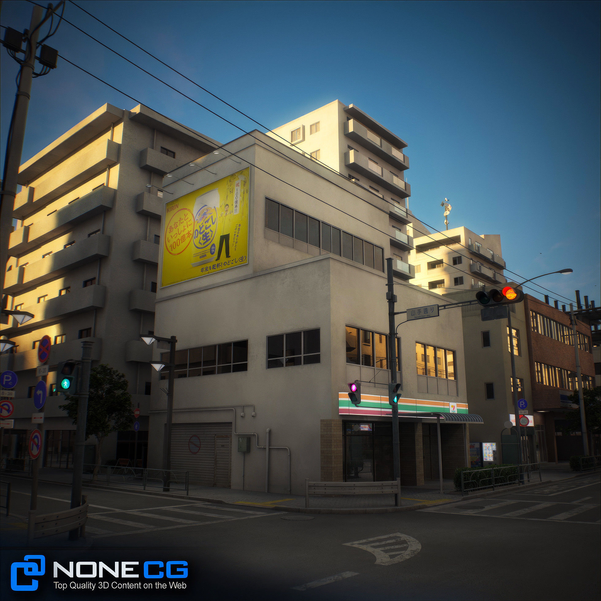 Japan - 8 blocks - 34 Buildings 3D model_104