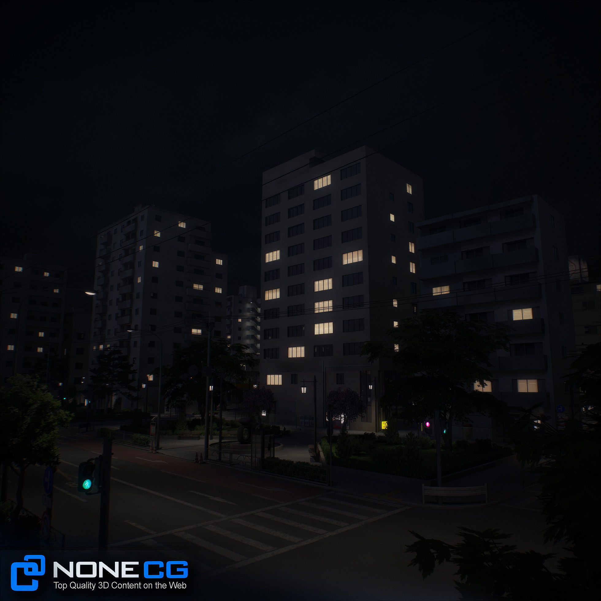 Japan - 8 blocks - 34 Buildings 3D model_4