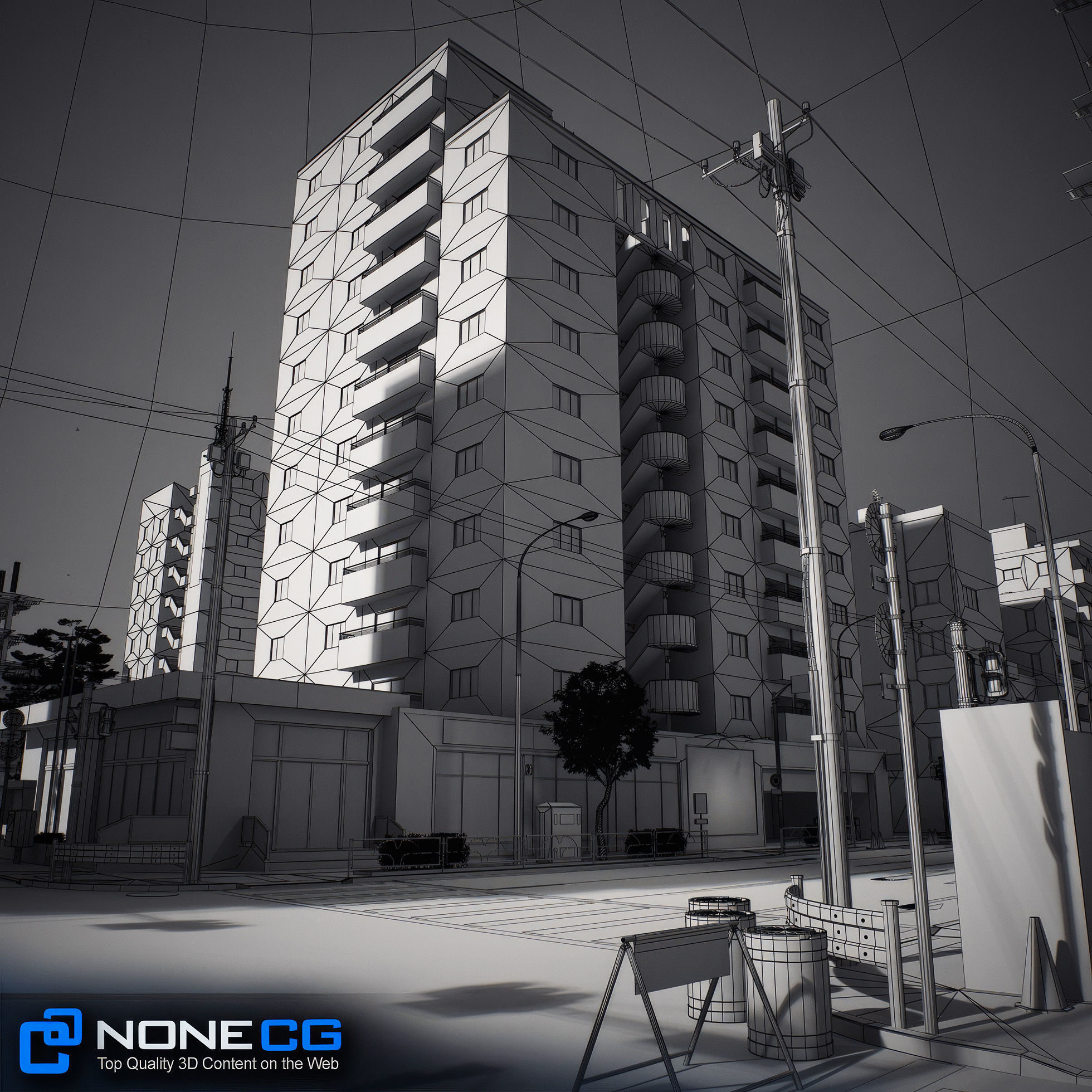 Japan - 8 blocks - 34 Buildings 3D model_99