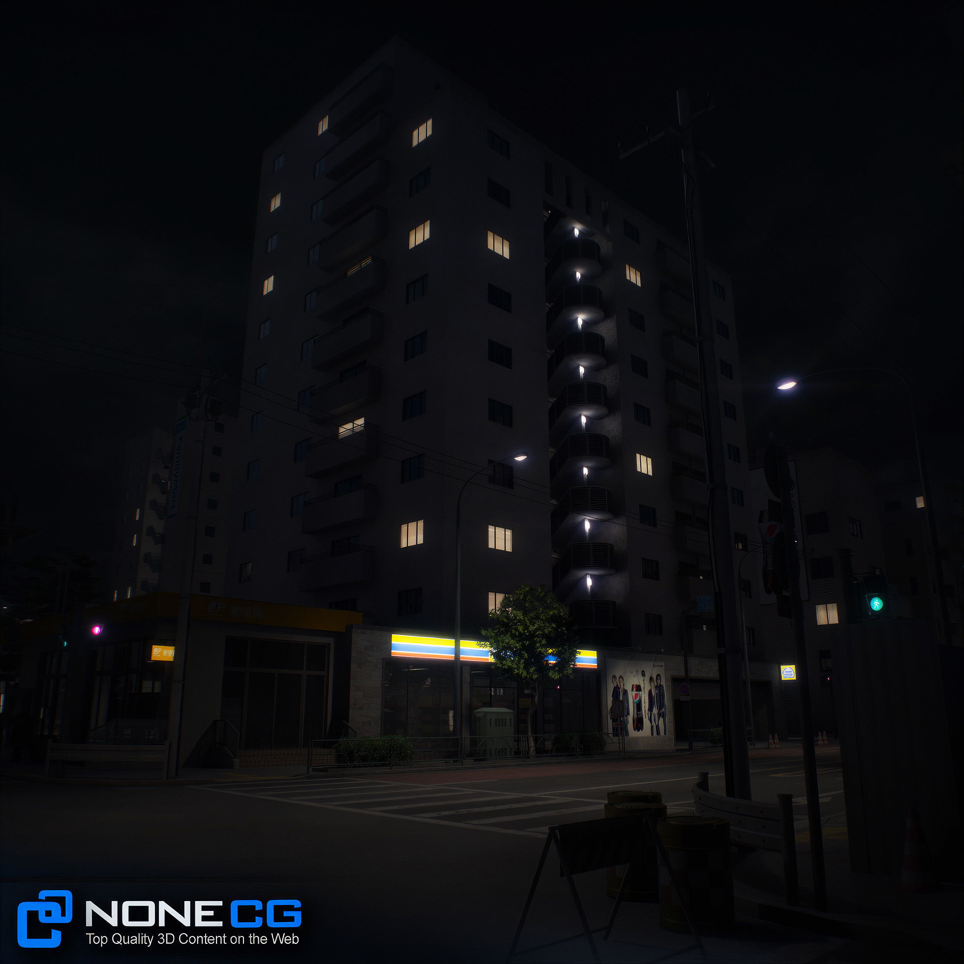 Japan - 8 blocks - 34 Buildings 3D model_98