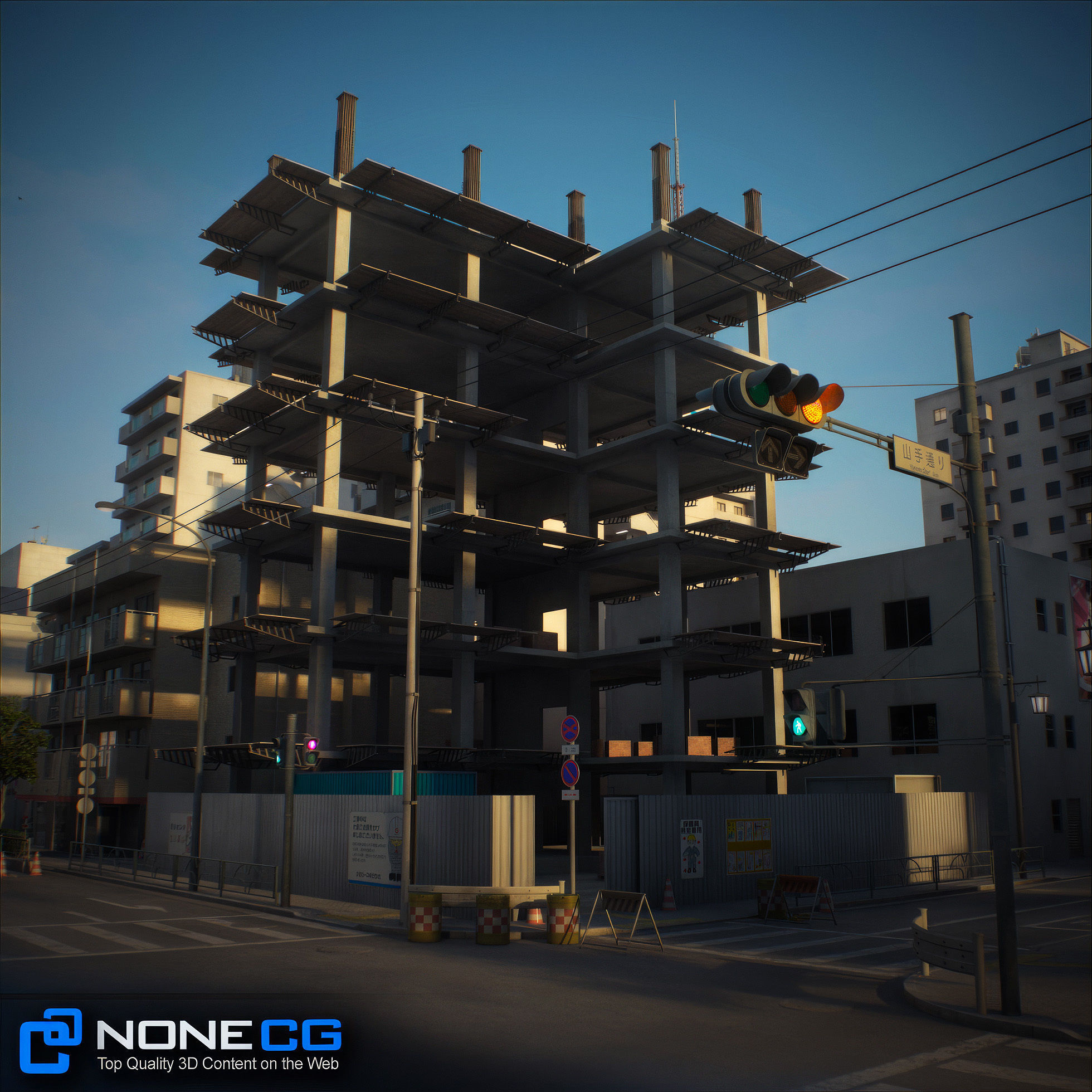 Japan - 8 blocks - 34 Buildings 3D model_39