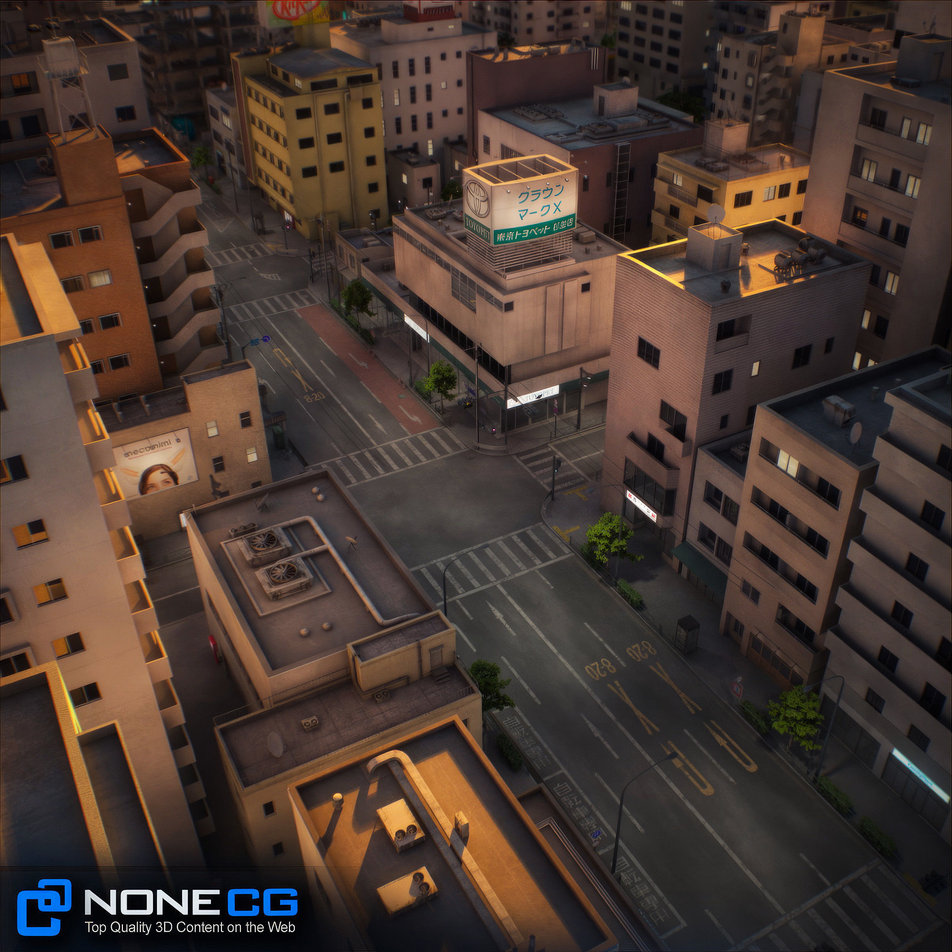 Japan - 8 blocks - 34 Buildings 3D model_126