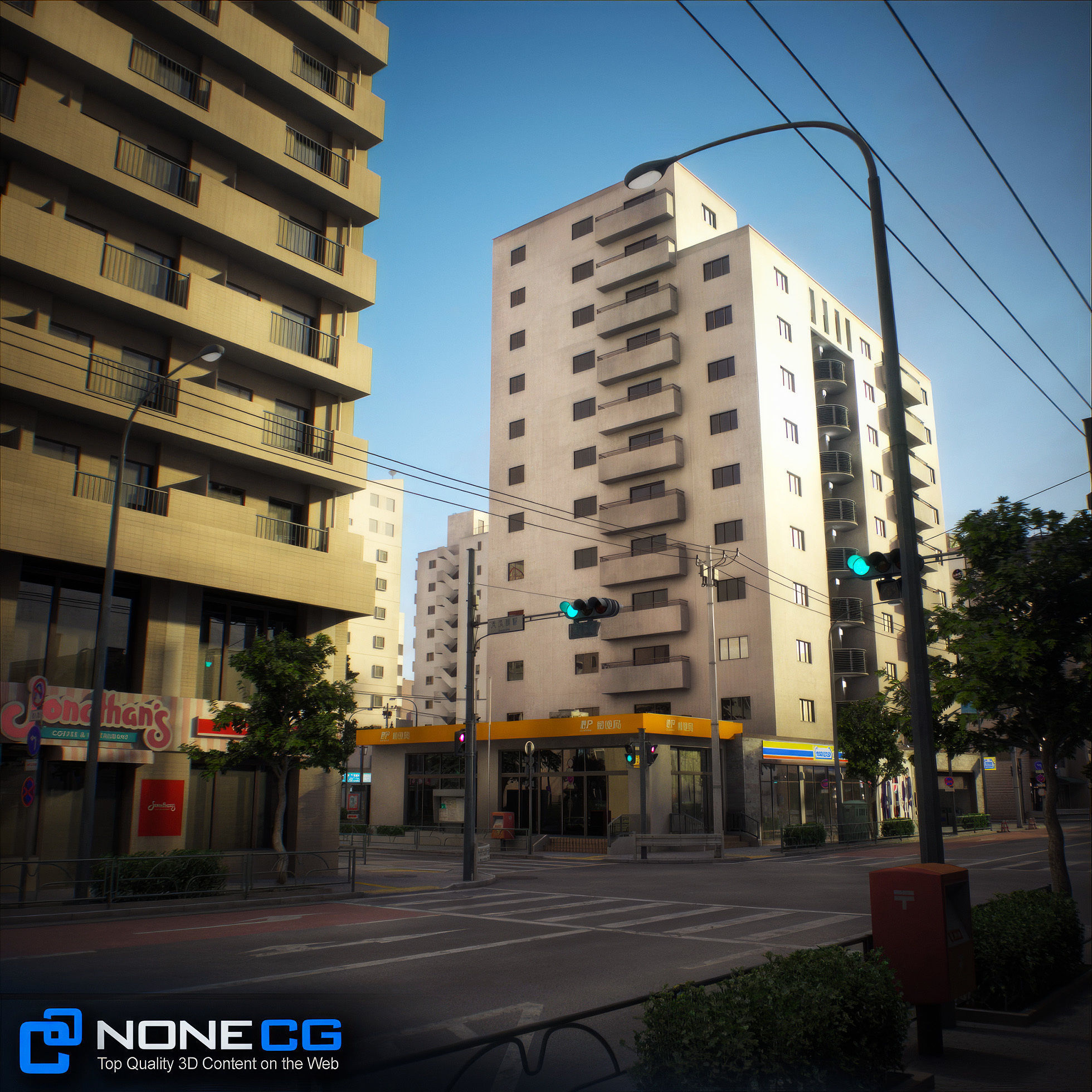 Japan - 8 blocks - 34 Buildings 3D model_112