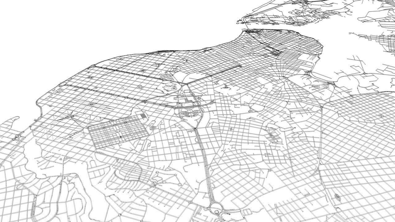 Havana Road Network and Streets 3D model_9