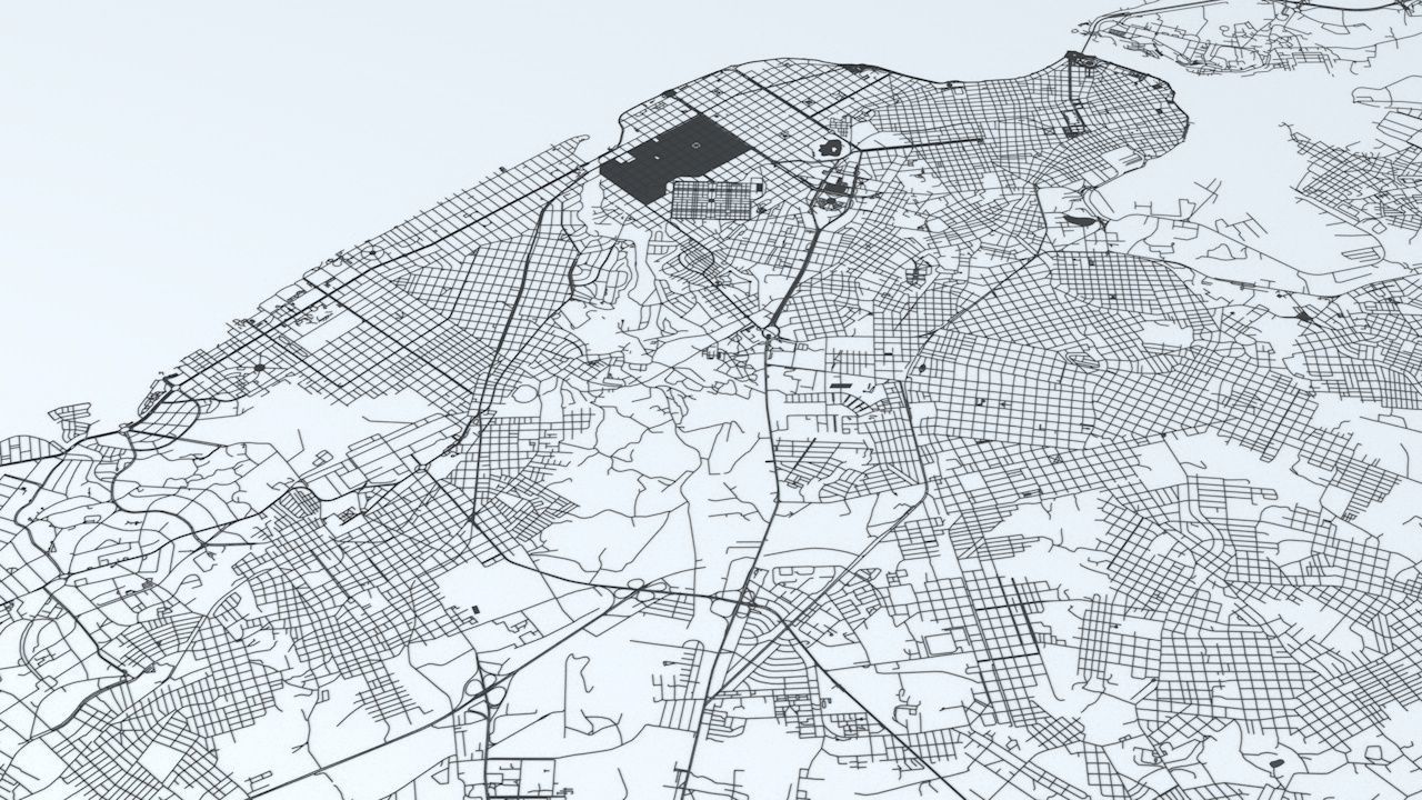 Havana Road Network and Streets 3D model_3
