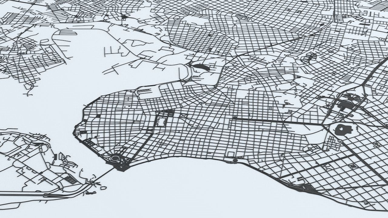 Havana Road Network and Streets 3D model_5