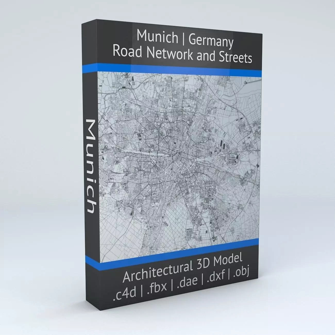 Munich Road Network and Streets 3D model_0