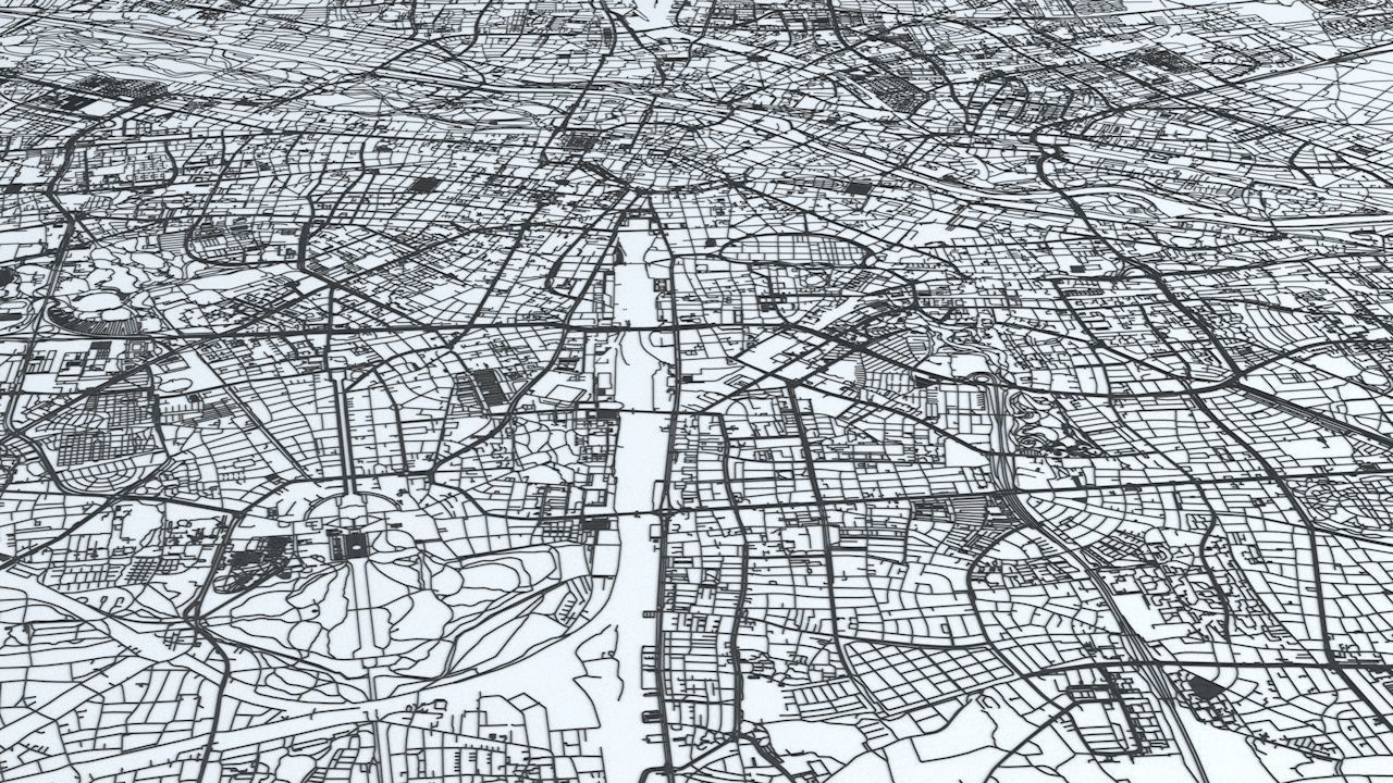 Munich Road Network and Streets 3D model_5