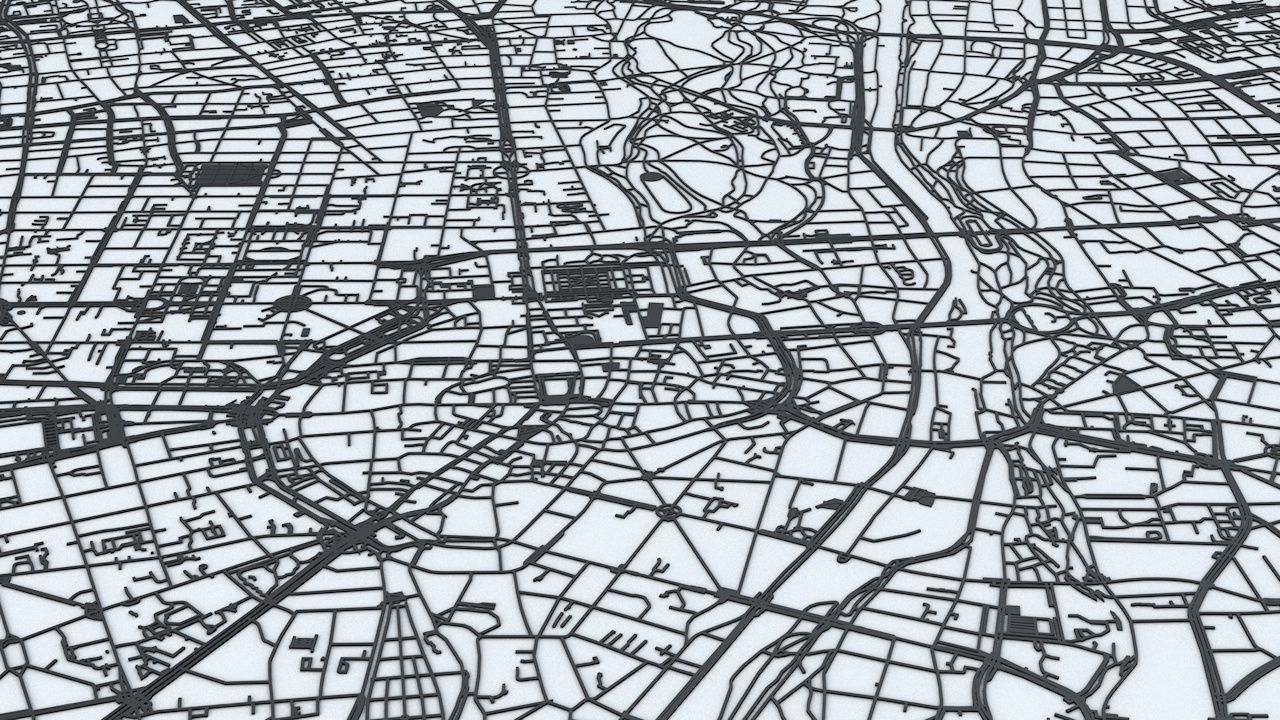 Munich Road Network and Streets 3D model_2