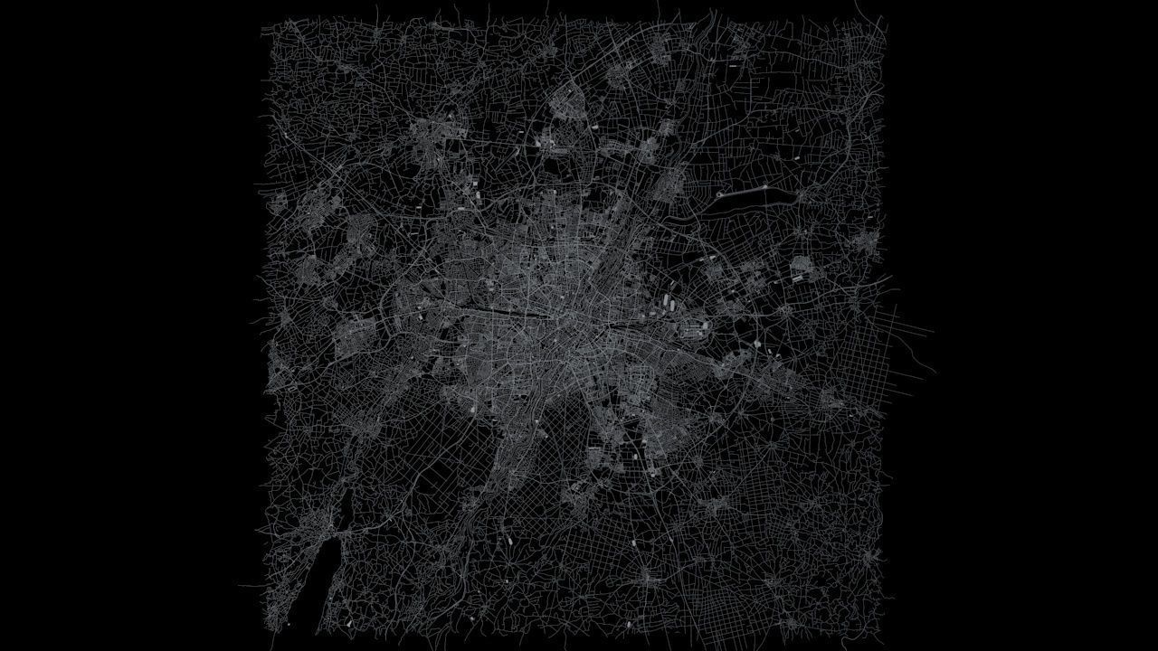 Munich Road Network and Streets 3D model_7
